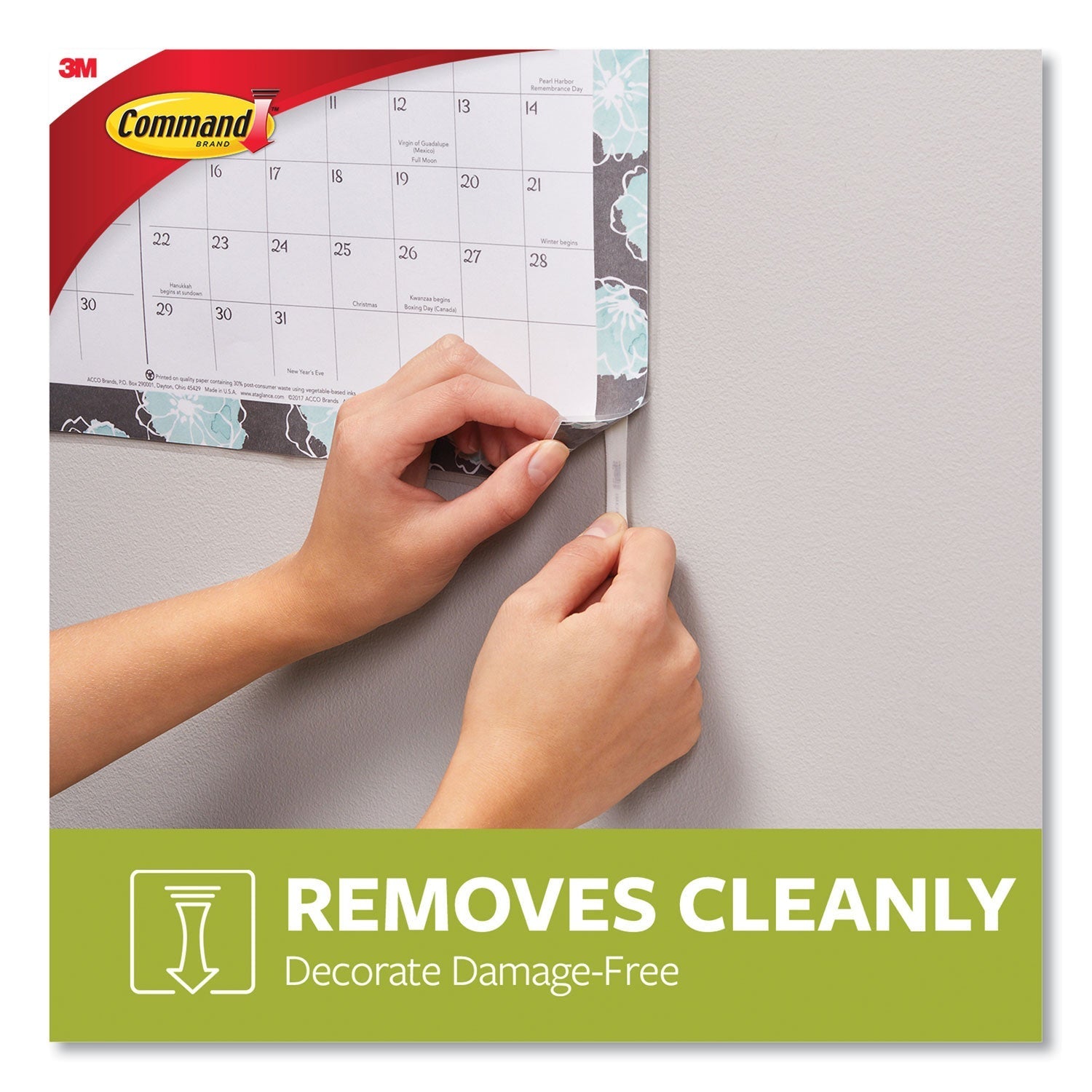 Command™ Poster Strips, Removable, Holds Up To 1 Lb Per Pair, 0.63 X 1.75, White, 136/pack