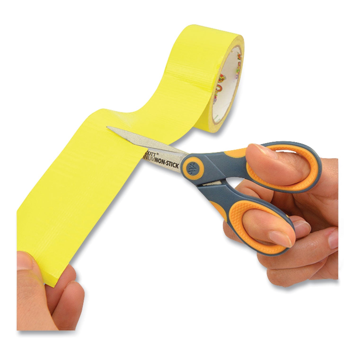 Westcott® Non-Stick Titanium Bonded Scissors, 5" Long, Straight Gray/Orange Handle