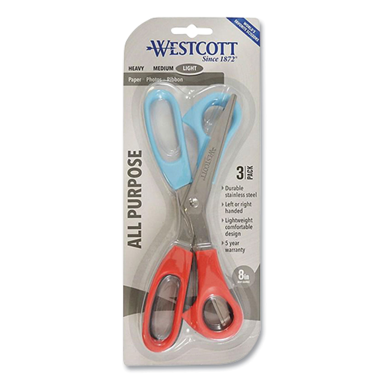 All Purpose Stainless Steel Scissors | 8" | 3-Pack