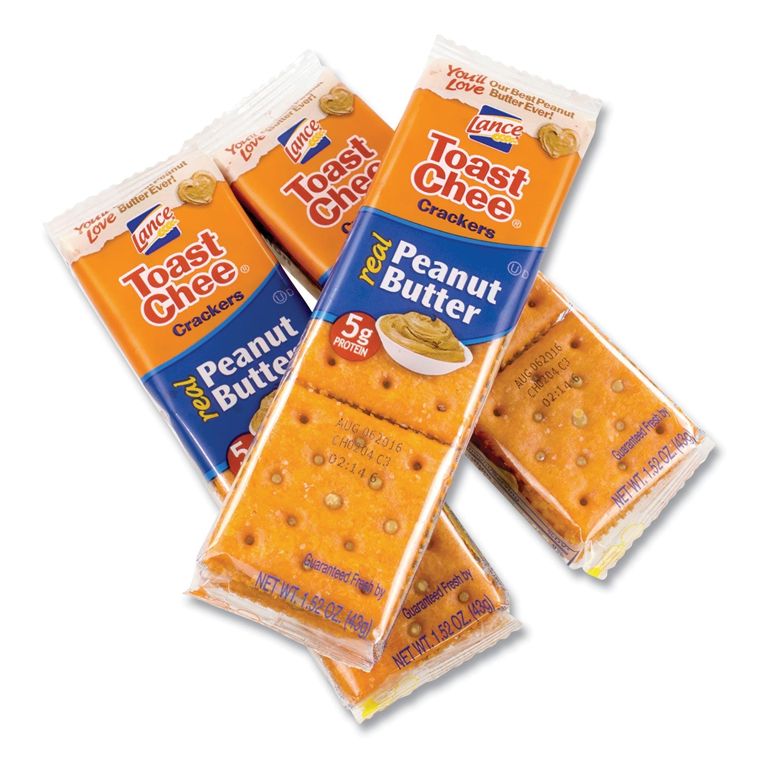 Lance® Toast Chee Peanut Butter Cracker Sandwiches, 1.52 oz Pack, 40 Packs/Box
