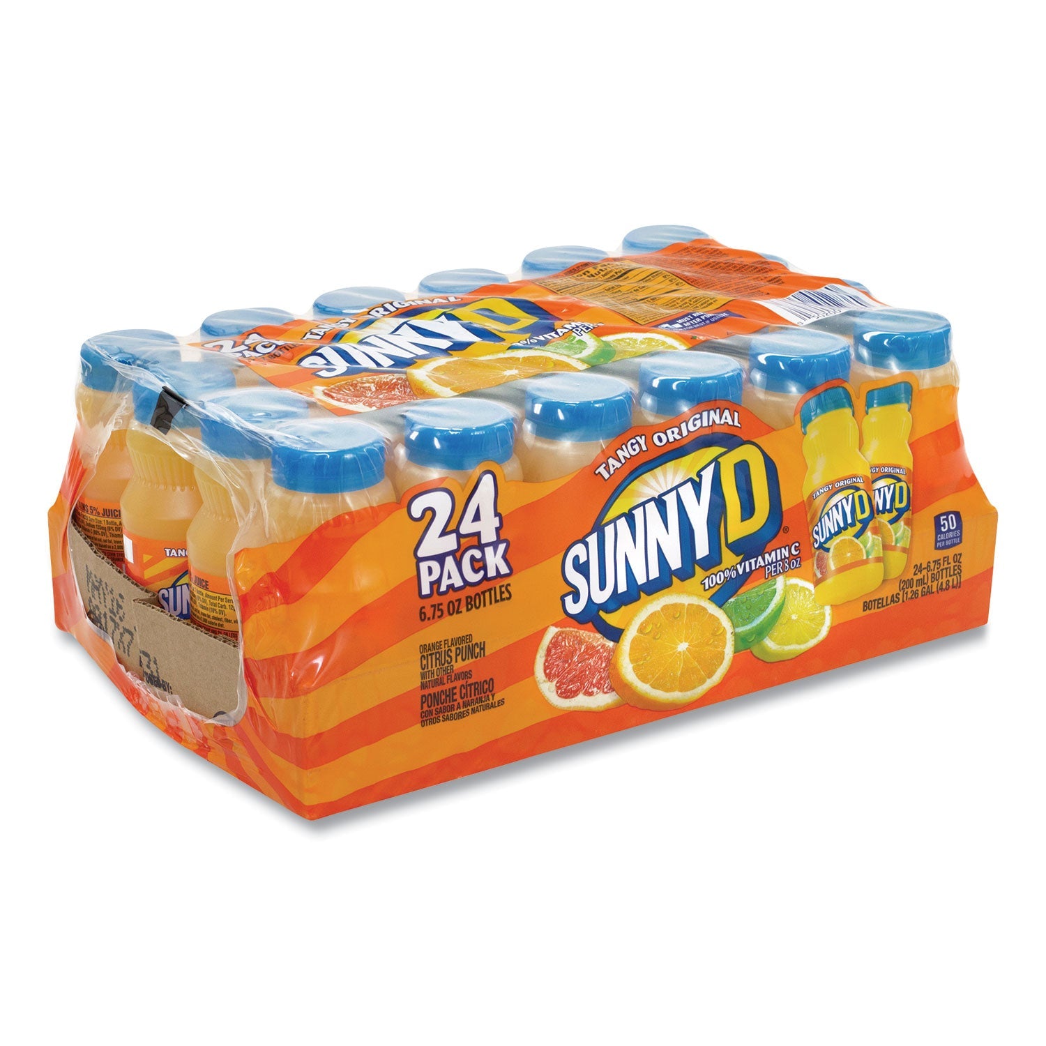 SUNNY D® Tangy Original Orange Flavored Citrus Punch, 6.75 oz Bottle, 24/Carton