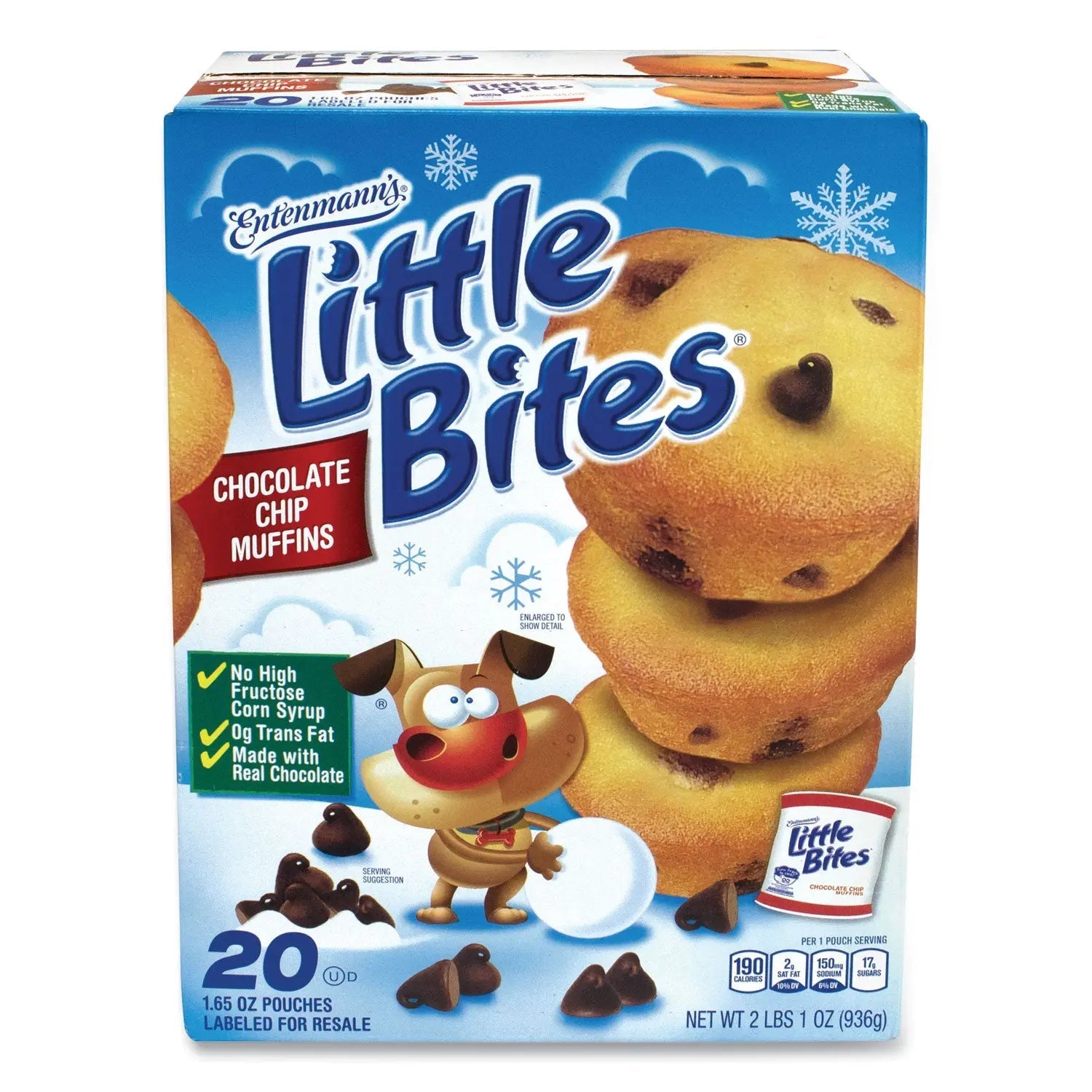 Entenmann's Little Bites® Little Bites Muffins, Chocolate Chip, 1.65 oz Pouch, 20 Pouches/Carton - Bloom Skins