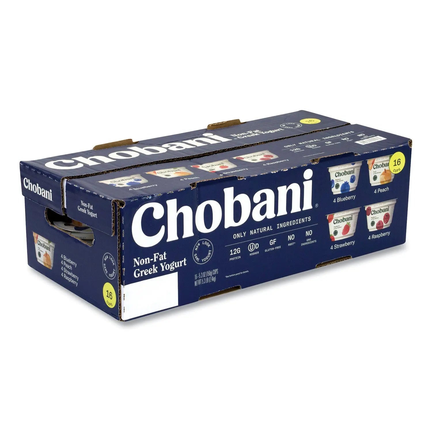Chobani® Greek Yogurt Variety Pack, Assorted Flavors, 5.3 oz Cup, 16 Cups/Carton - Bloom Skins