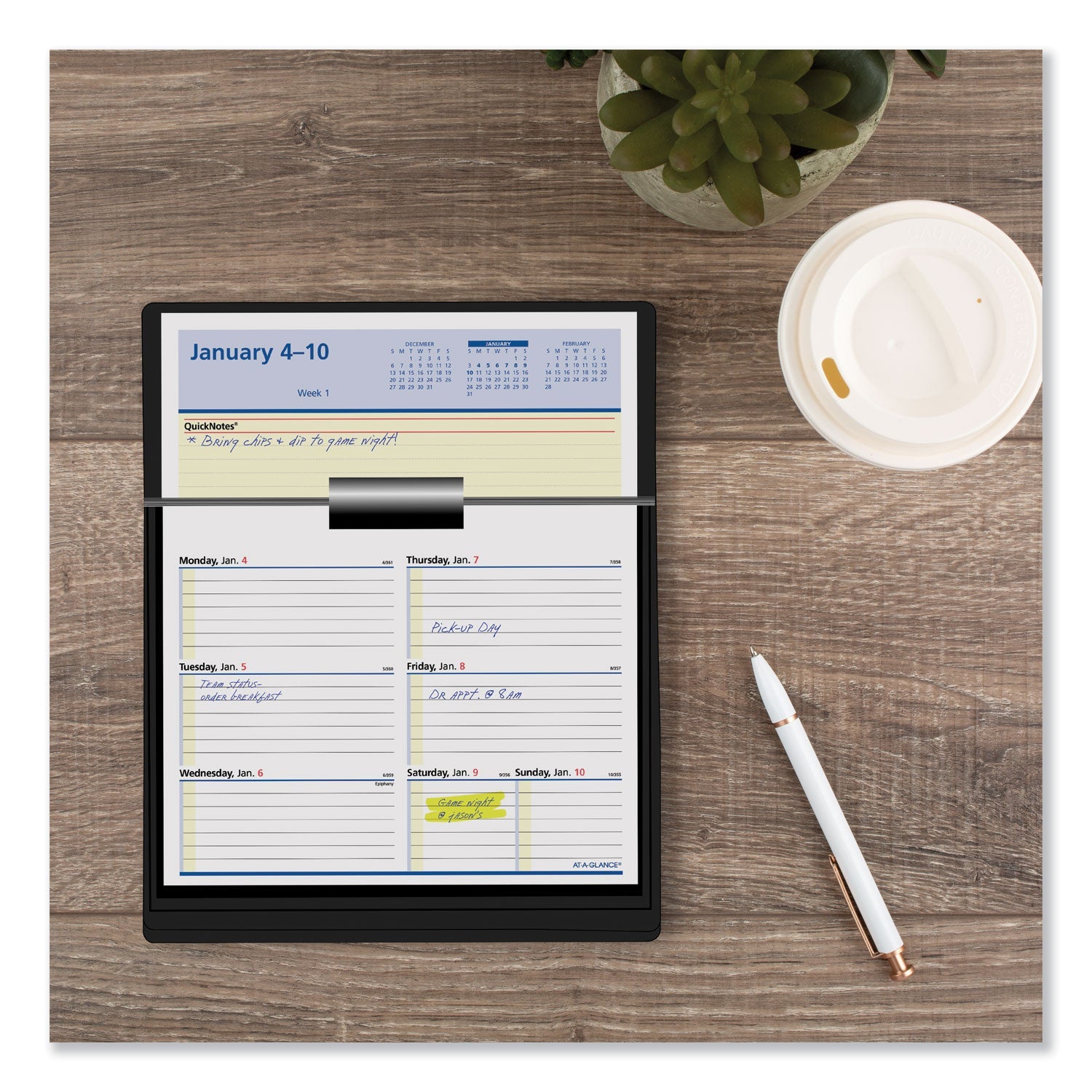 AT-A-GLANCE® Flip-A-Week Desk Calendar Refill with QuickNotes, 7 x 6, White Sheets, 12-Month (Jan to Dec): 2025