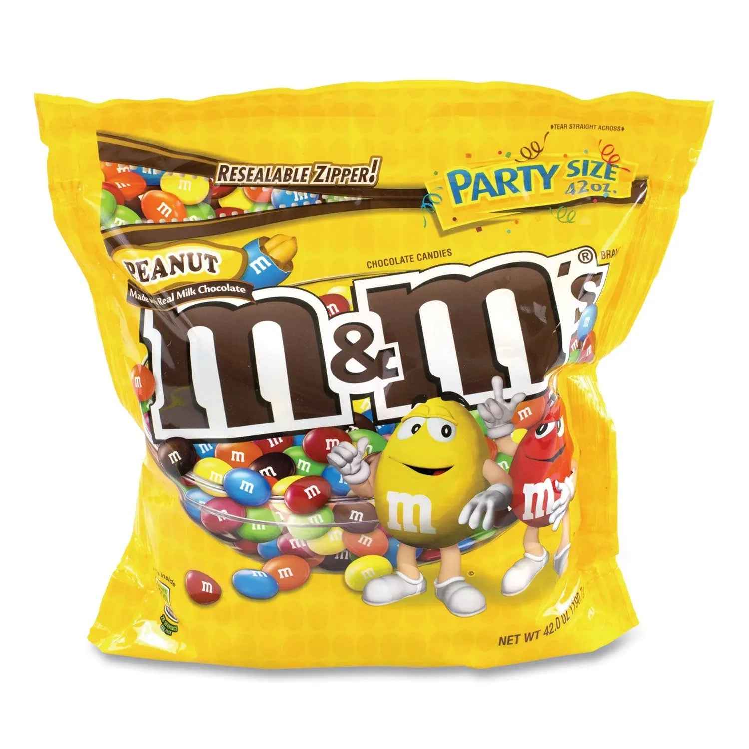 M & M's® SUP Party Bag Peanut, 42 oz Bag, 2 Bags/Pack