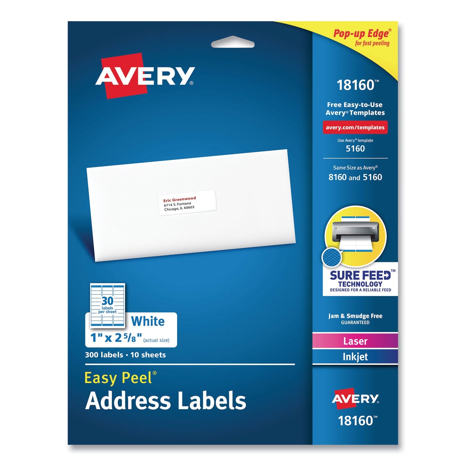 Easy Peel White Address Labels | Inkjet | 300/pack