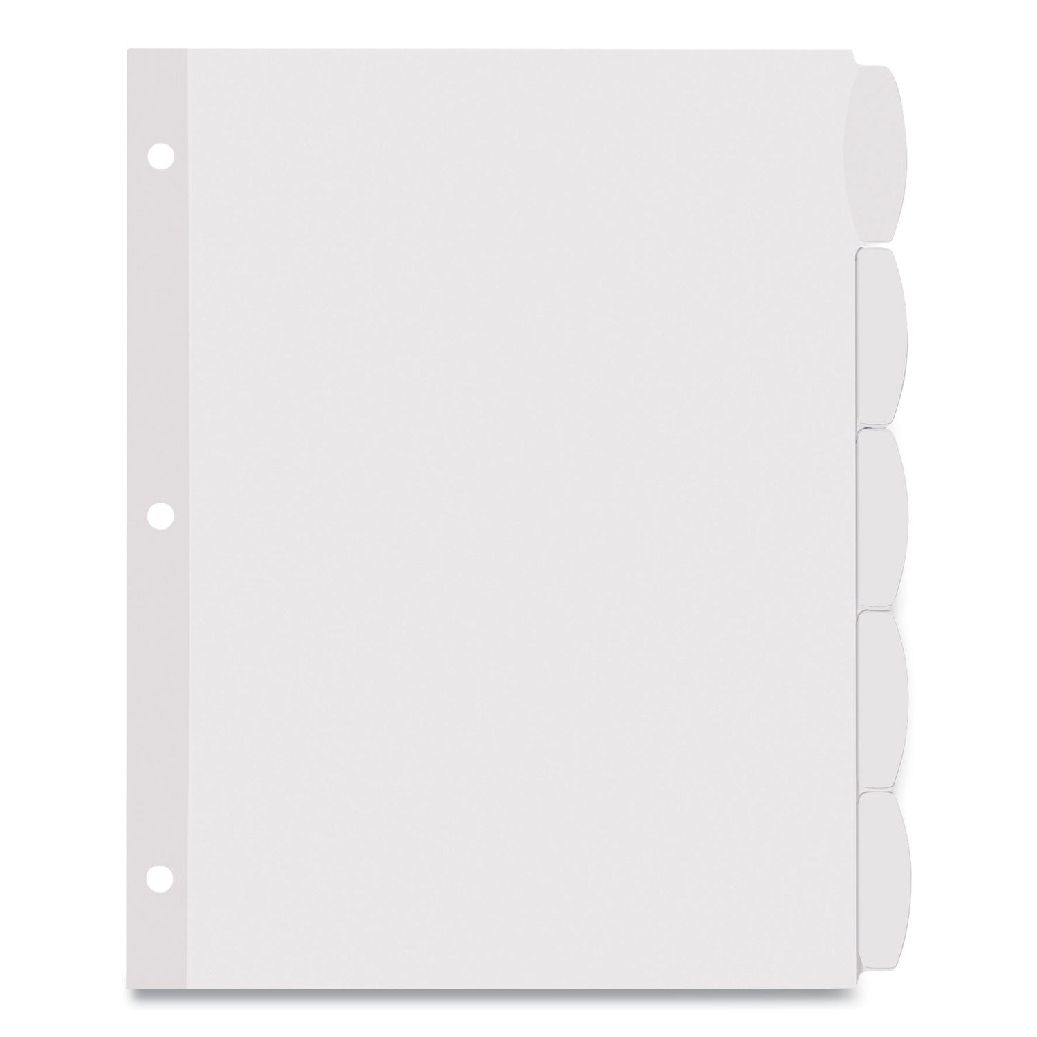 Avery® Big Tab Printable White Label Tab Dividers, 5-Tab, 11 x 8.5, White, 4 Sets