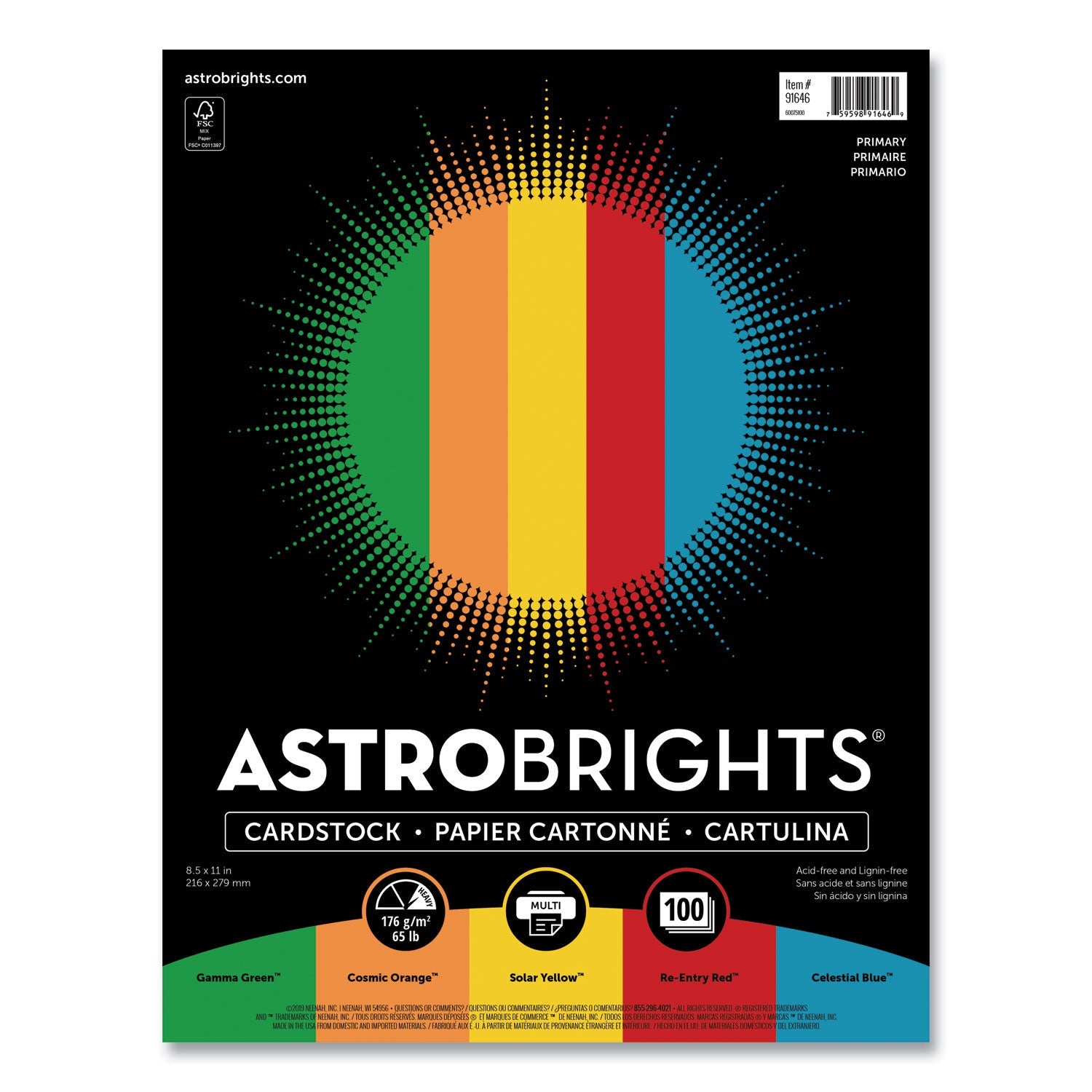 Color Cardstock "Primary" Assortment | 100/Pack