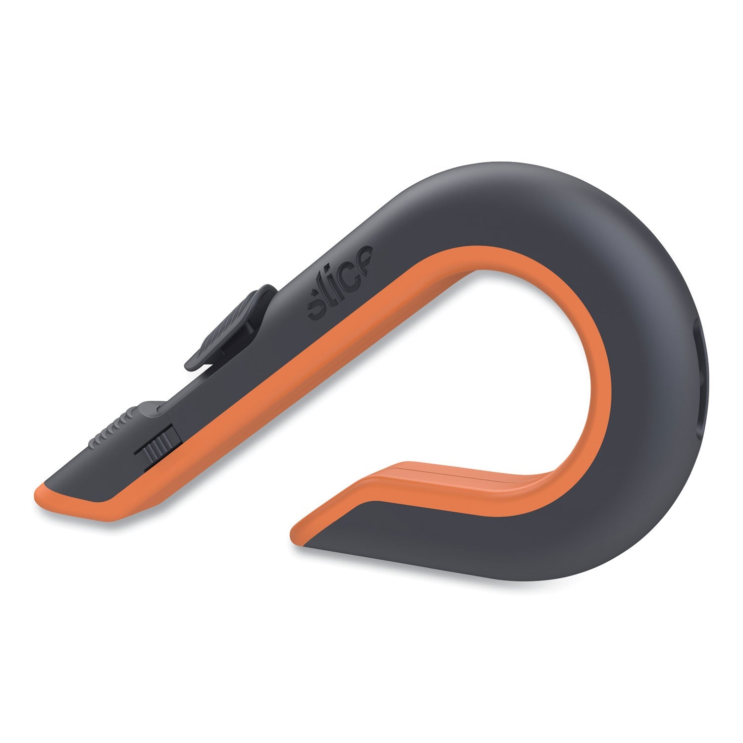 slice® Box Cutters, Double Sided, Replaceable, 1.29" Carbon Steel Blade, 7" Nylon Handle, Gray/Orange