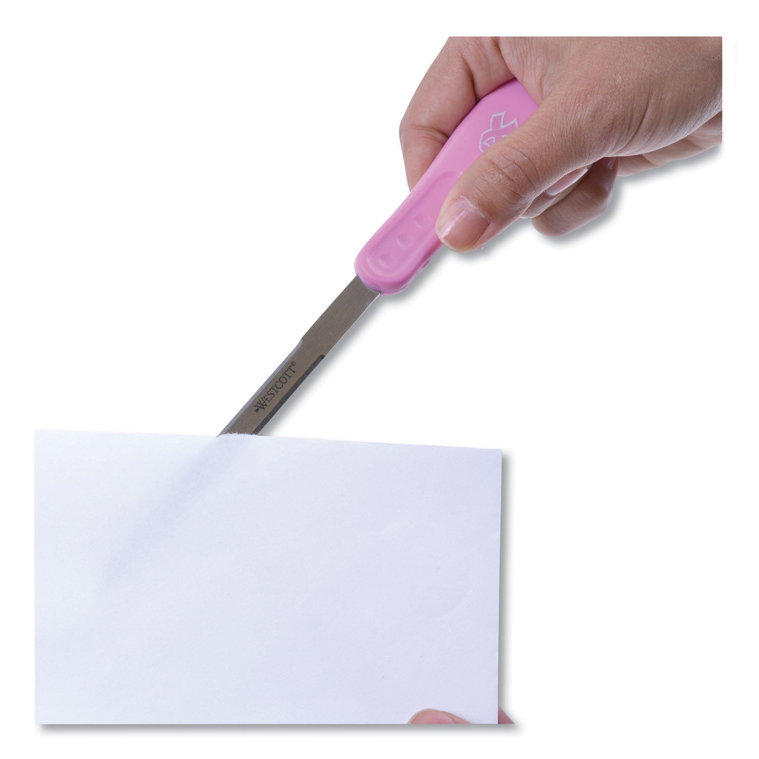 Westcott® Pink Ribbon Stainless Steel Letter Opener, Breast Cancer Awareness, 9", Pink