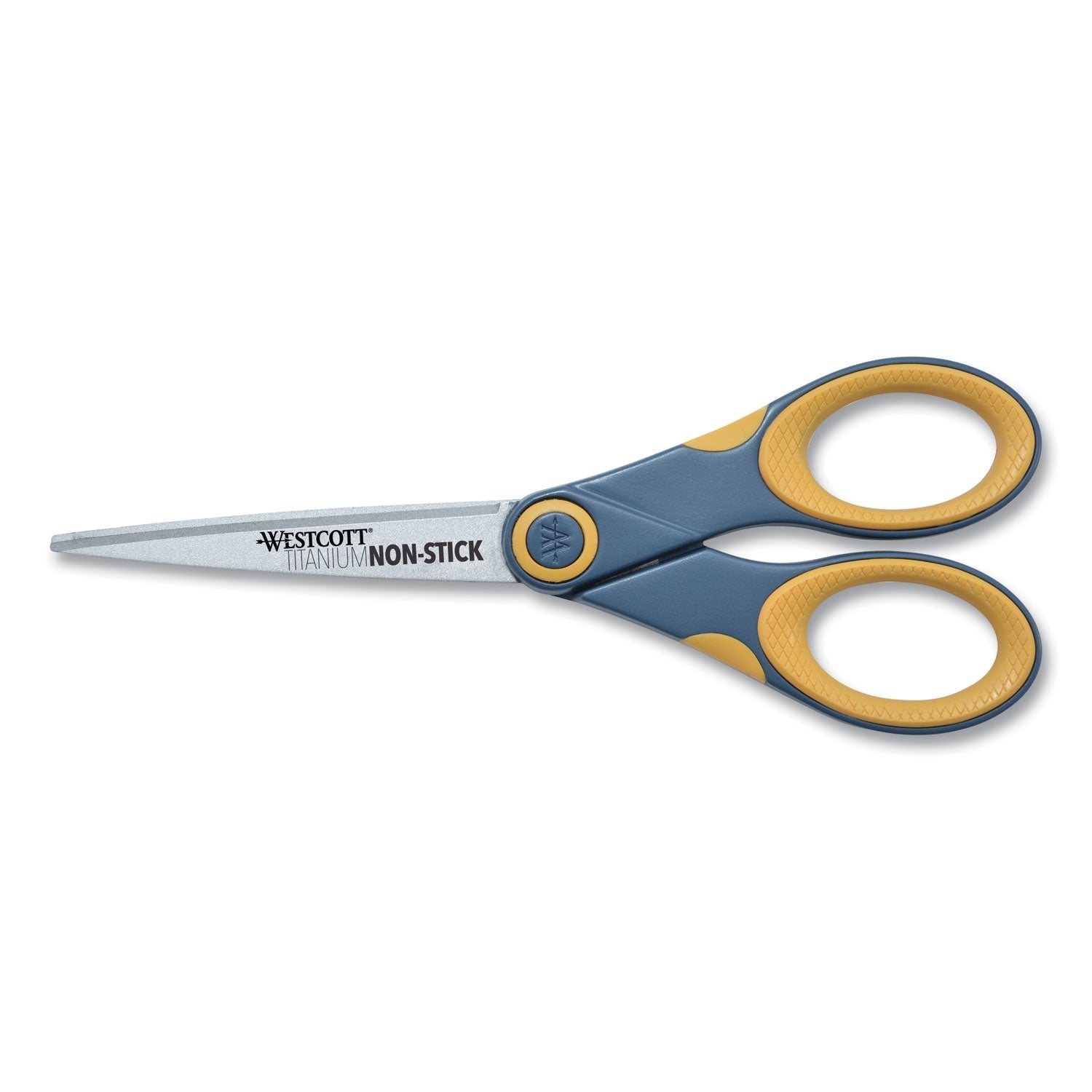 Westcott® Non-Stick Titanium Bonded Scissors, 7" Long, 3" Cut Length, Straight Gray/Yellow Handle