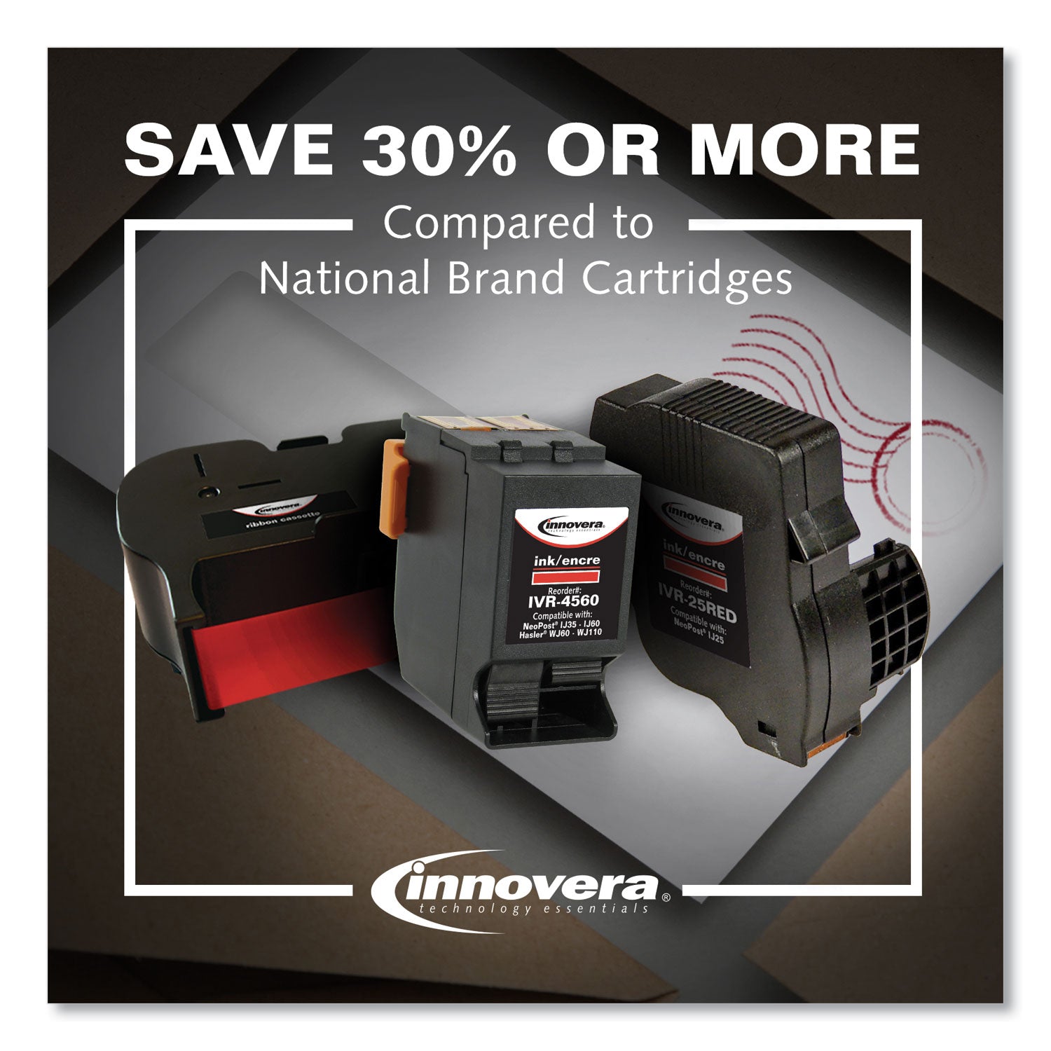 Innovera® Compatible Red Postage Meter Ink, Replacement for 793-5 (7935), 3,000 Page-Yield