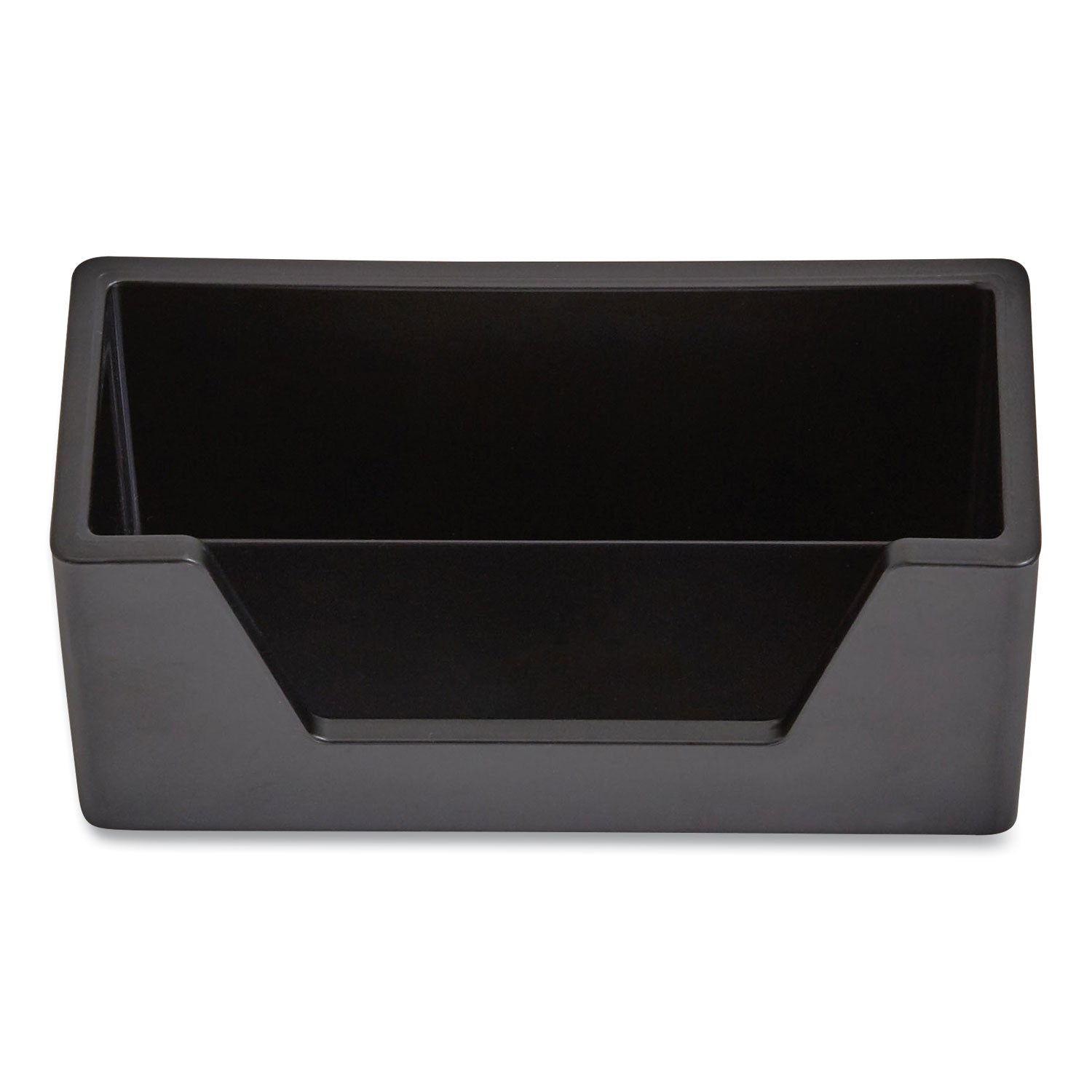 TRU RED™ Business Card Holder, Holds 80 Cards, 3.97 X 1.73 X 1.77, Plastic, Black