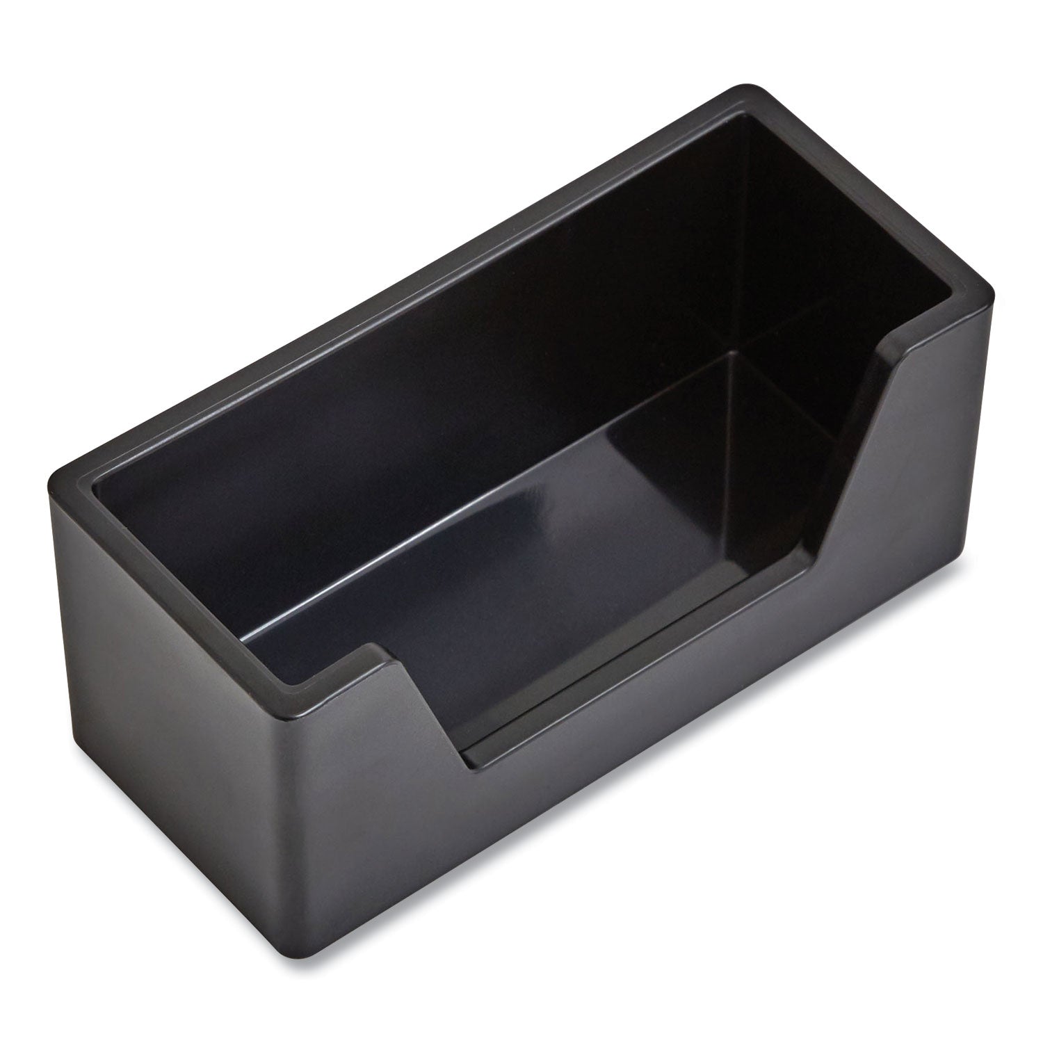 TRU RED™ Business Card Holder, Holds 80 Cards, 3.97 X 1.73 X 1.77, Plastic, Black