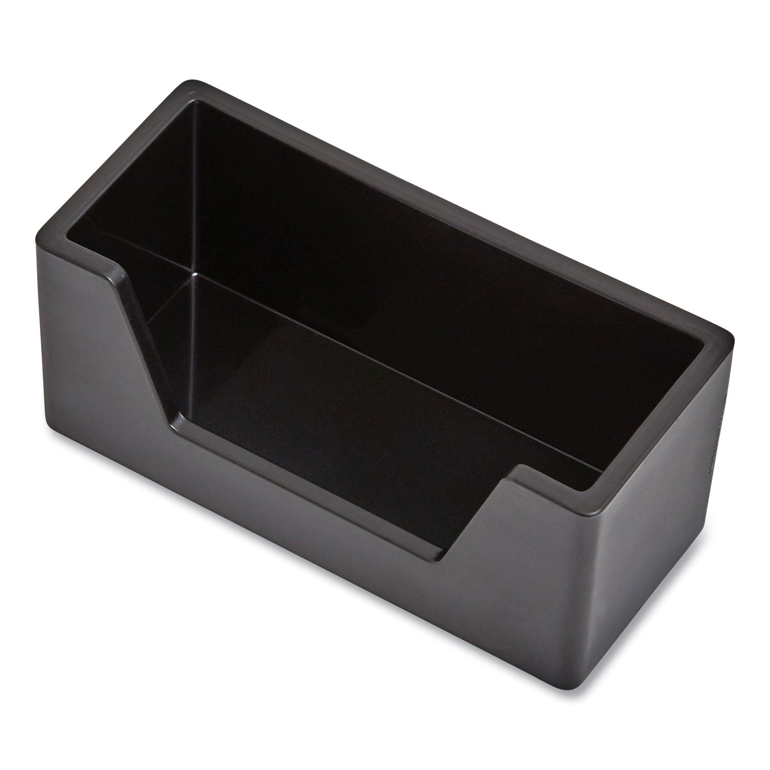 TRU RED™ Business Card Holder, Holds 80 Cards, 3.97 X 1.73 X 1.77, Plastic, Black