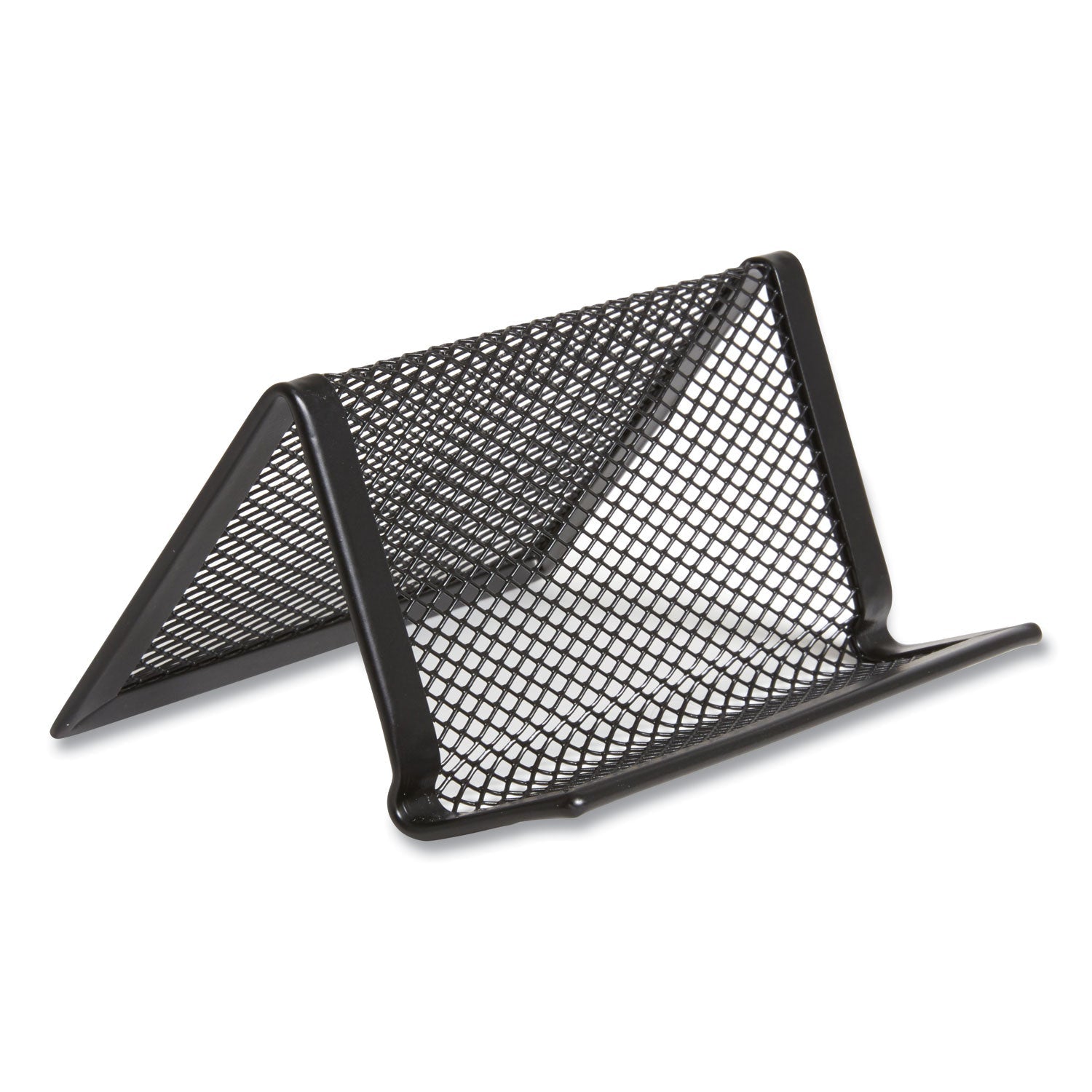 TRU RED™ One Compartment Business Card Holder, Holds 50 Cards, 3.07 X 0.15 X 4.4, Metal, Black