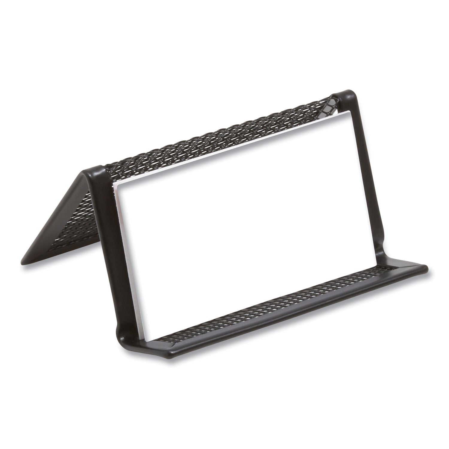 TRU RED™ One Compartment Business Card Holder, Holds 50 Cards, 3.07 X 0.15 X 4.4, Metal, Black