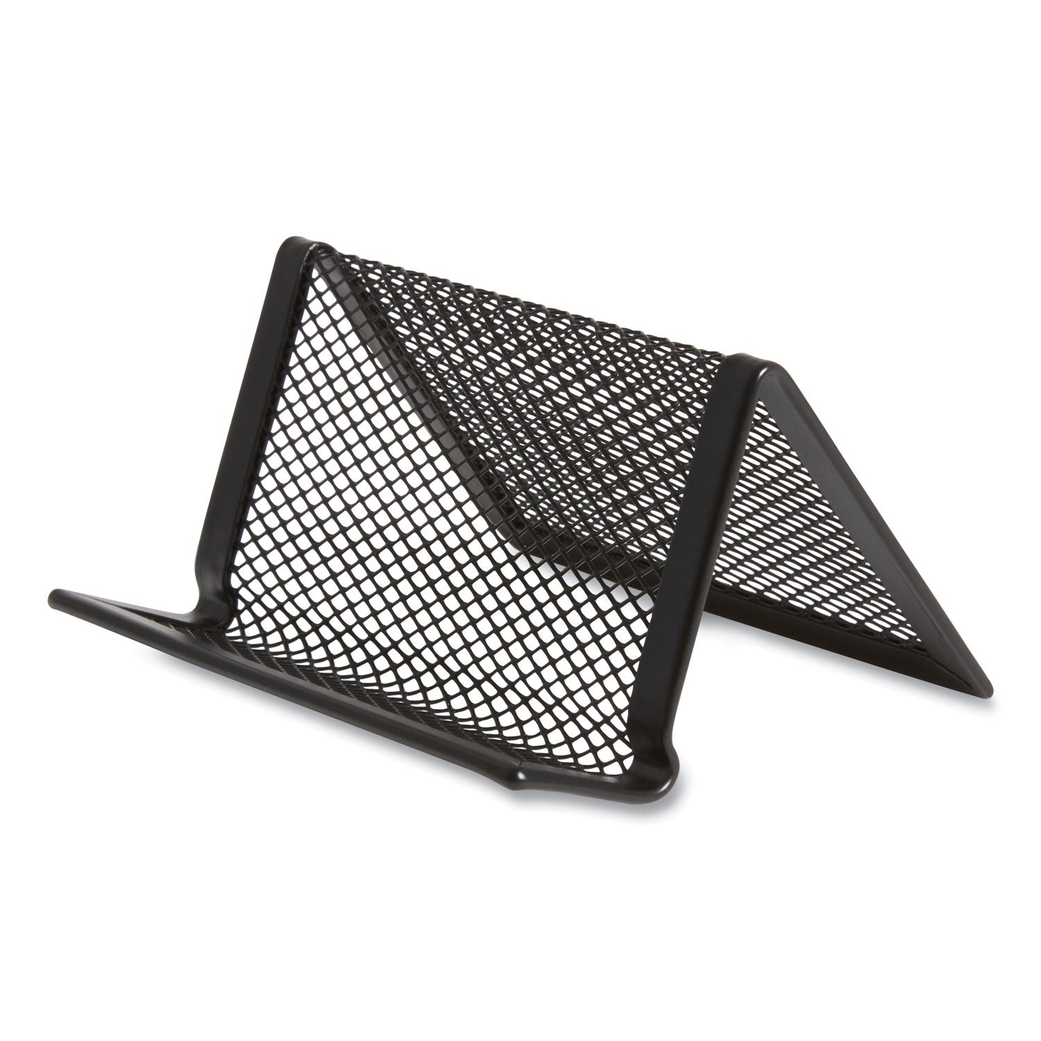 TRU RED™ One Compartment Business Card Holder, Holds 50 Cards, 3.07 X 0.15 X 4.4, Metal, Black