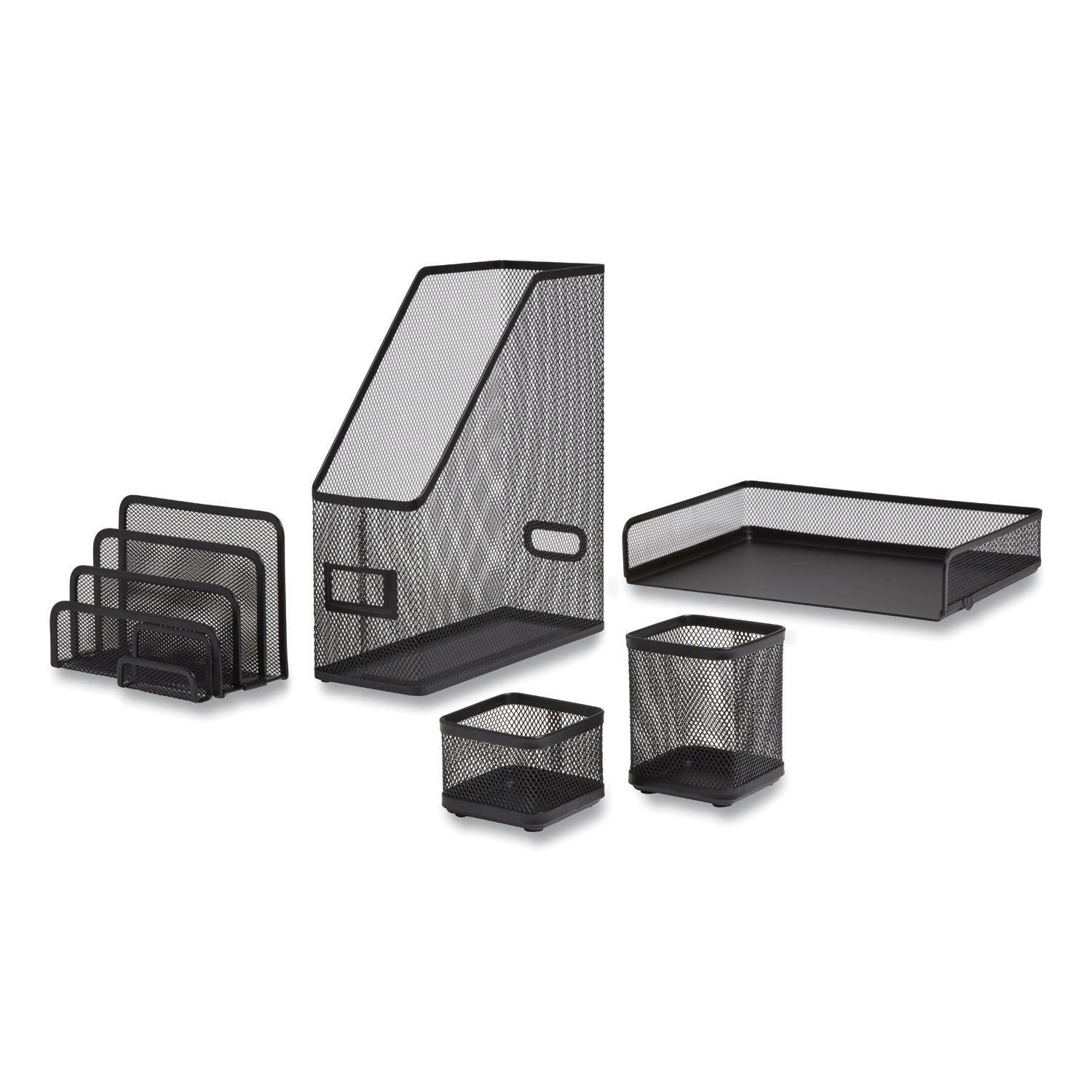 TRU RED™ Wire Mesh Organizer Set, 5 Pieces, Matte Black