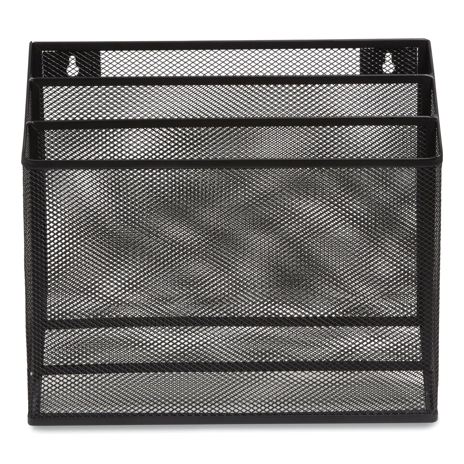 TRU RED™ Wire Mesh Incline Sorter, Enclosed Design, 3 Sections, Letter-Size, 13.78 X 16.61 X 12.4, Matte Black