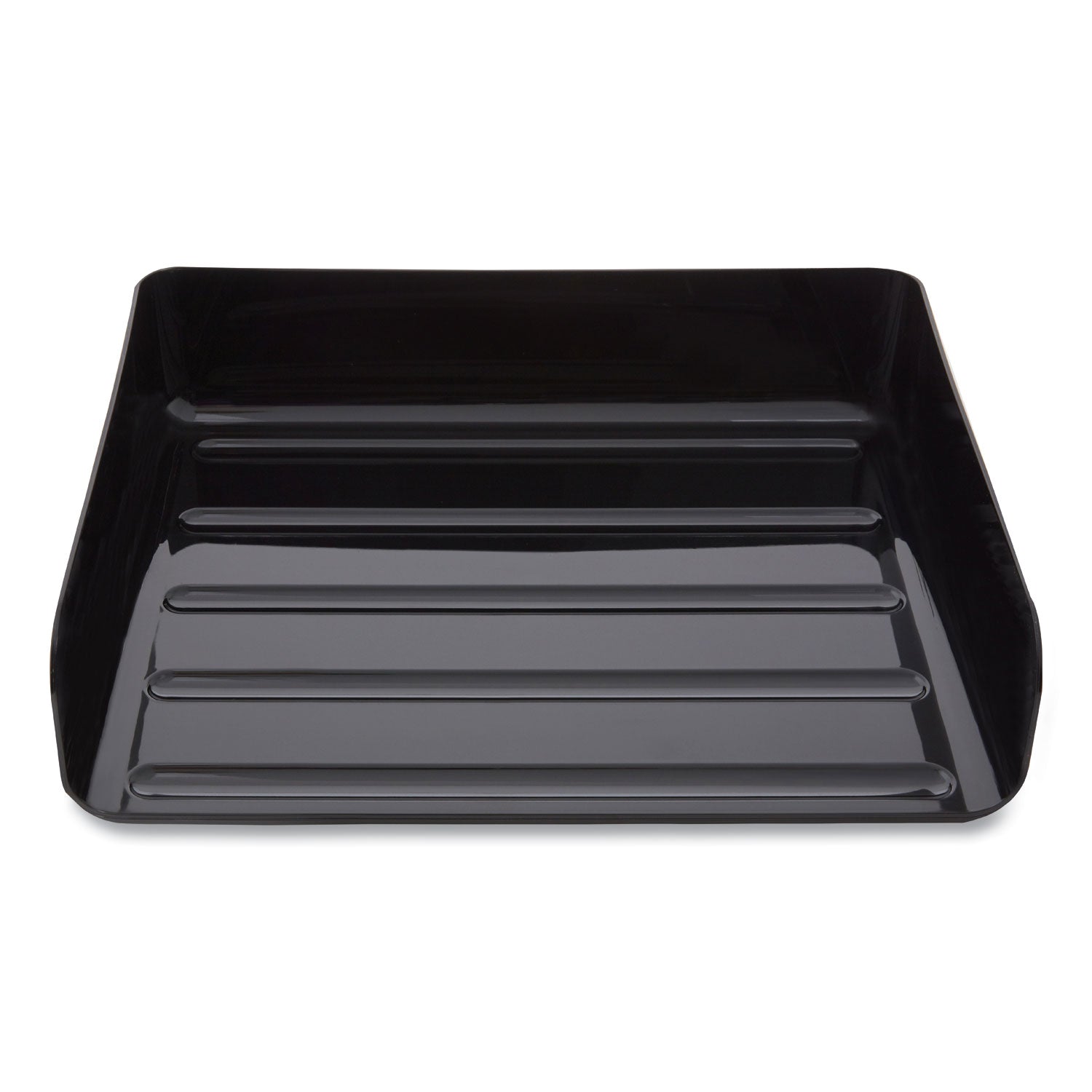 TRU RED™ Side-Load Stackable Plastic Document Tray, 1 Section, Legal-Size, 15.06 X 9.72 X 3.01, Black, 2/pack