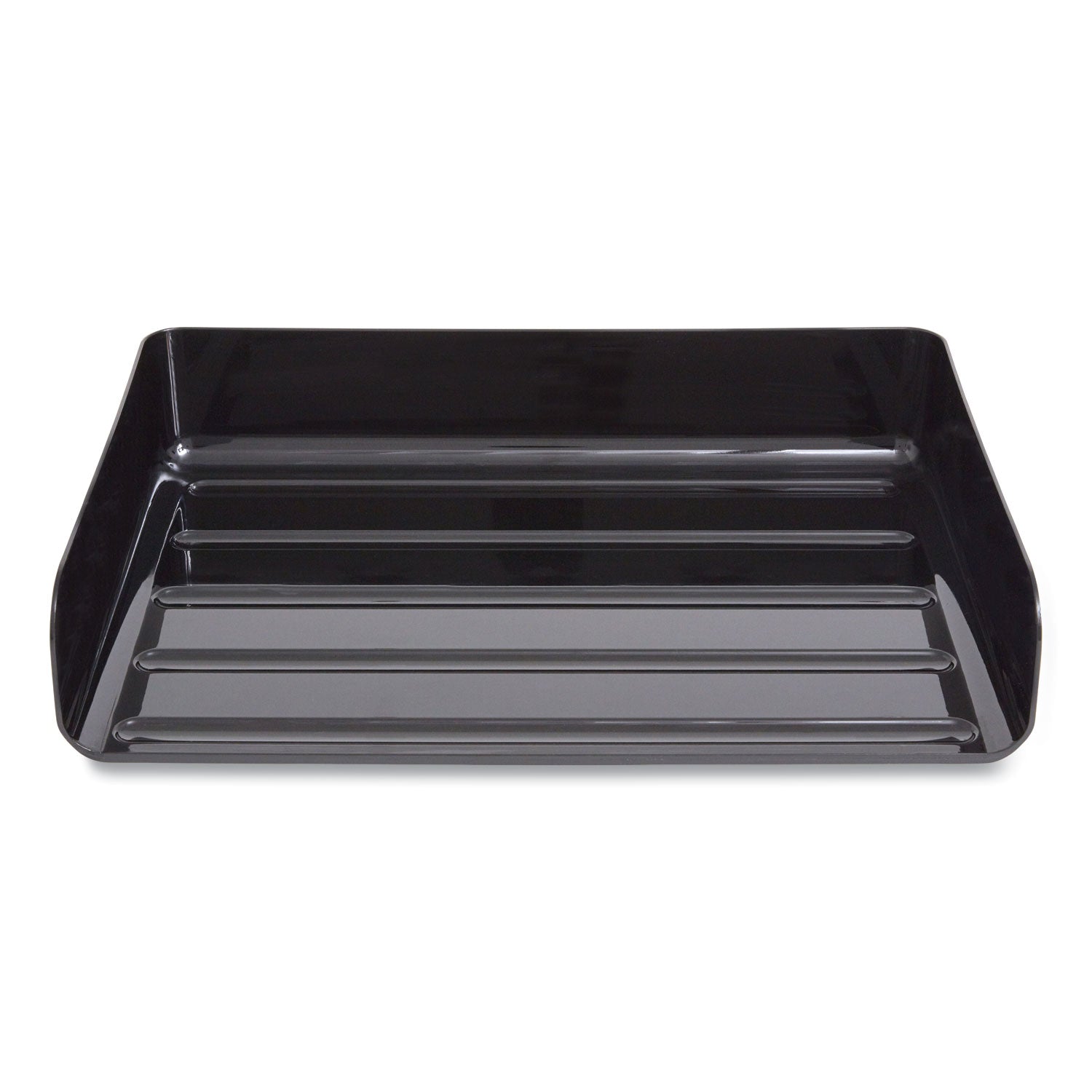 TRU RED™ Side-Load Stackable Plastic Document Tray, 1 Section, Legal-Size, 15.06 X 9.72 X 3.01, Black, 2/pack