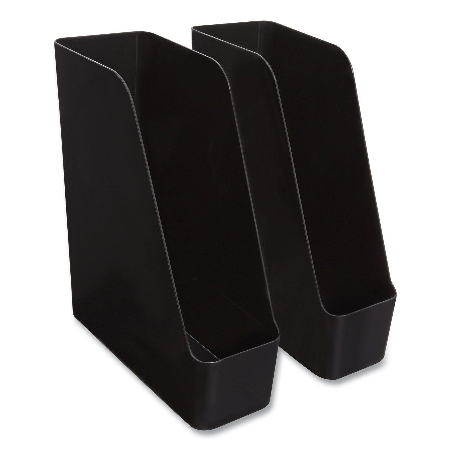 TRU RED™ Plastic Magazine File, 4.28 X 10.47 X 11.7, Black, 2/pack