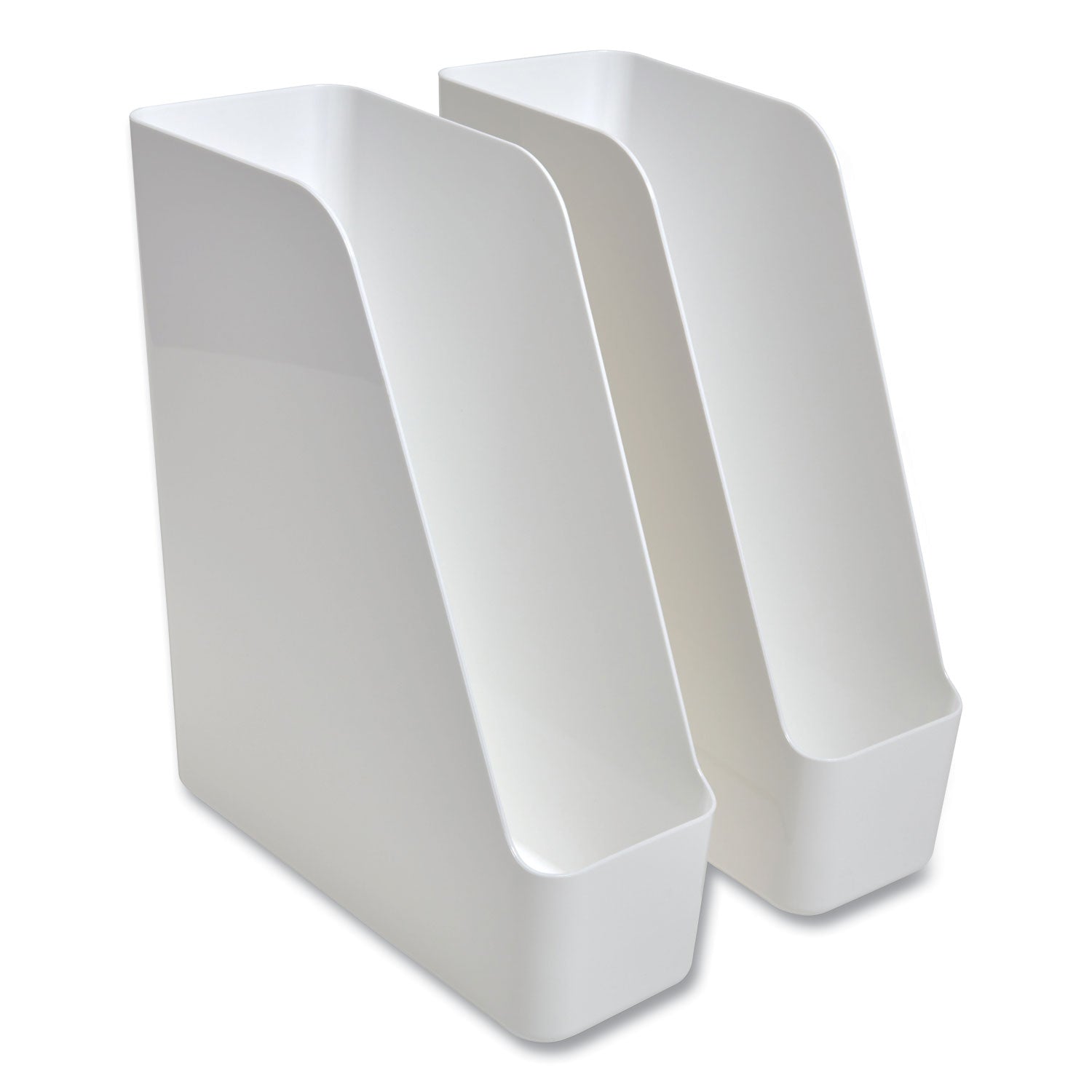 TRU RED™ Plastic Magazine File, 4.28 X 10.47 X 11.7, White, 2/pack