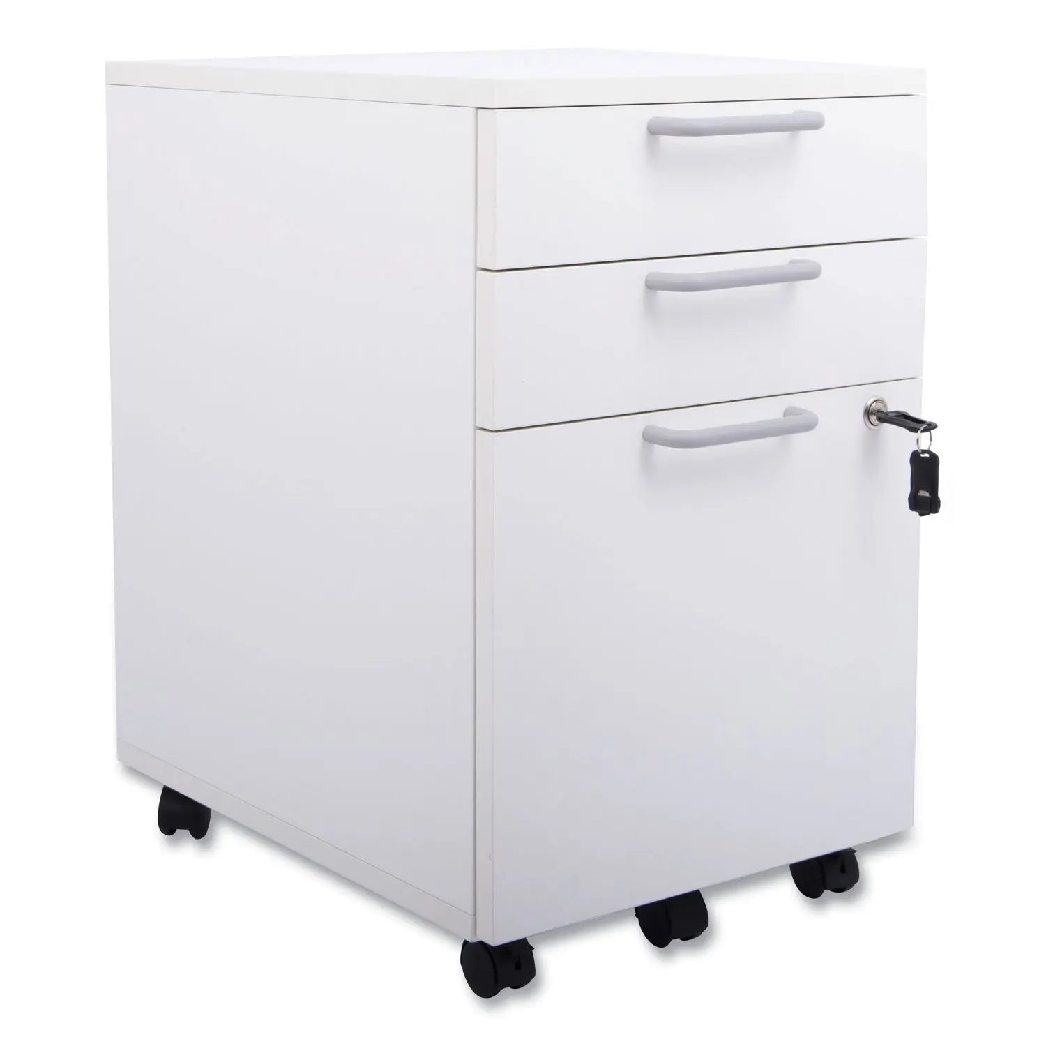 Union & Scale™ Essentials Mobile Pedestal File, Left Or Right, 3-Drawers: Box/box/file, Legal/letter, White, 15.6" X 21.3" X 24.3"