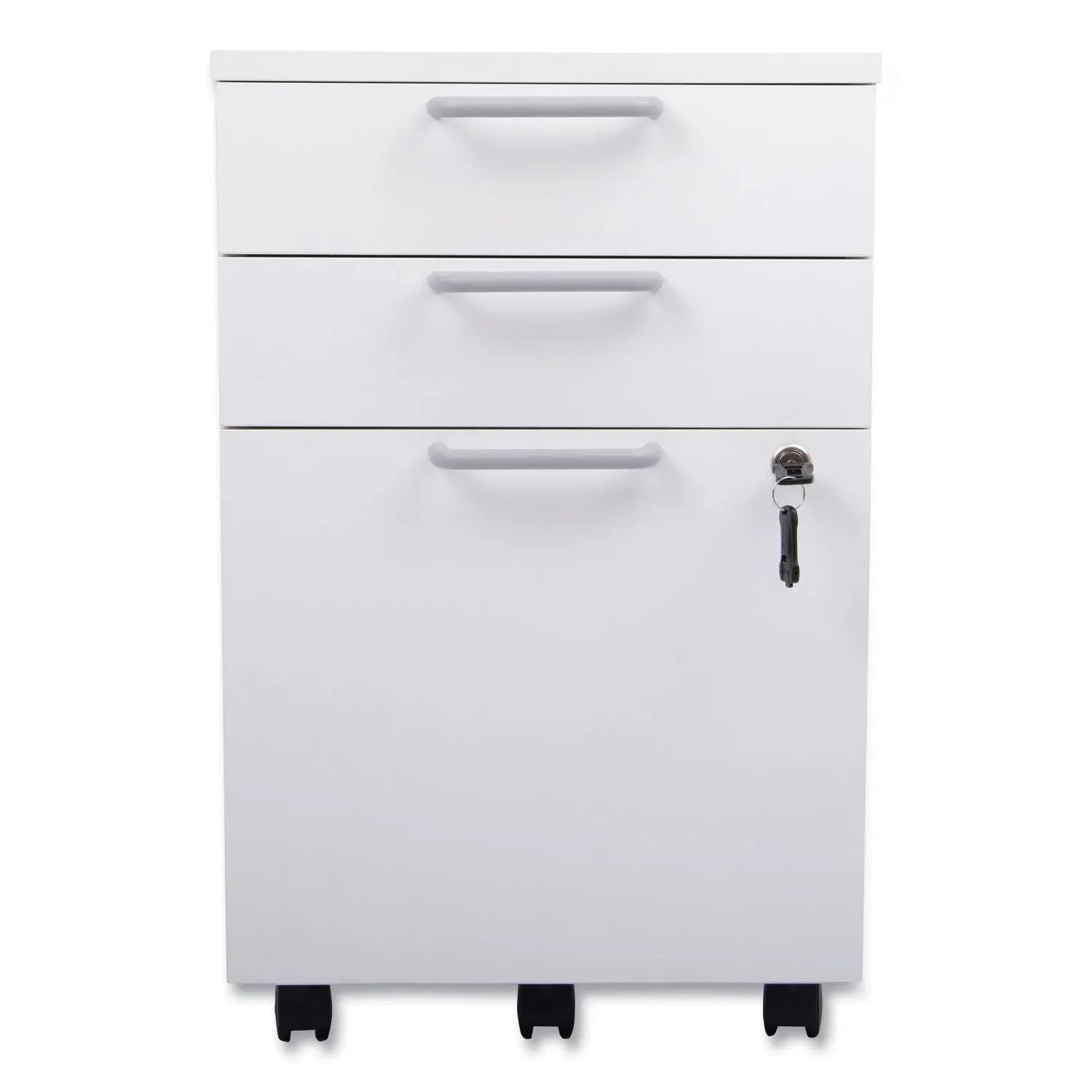 Union & Scale™ Essentials Mobile Pedestal File, Left Or Right, 3-Drawers: Box/box/file, Legal/letter, White, 15.6" X 21.3" X 24.3"