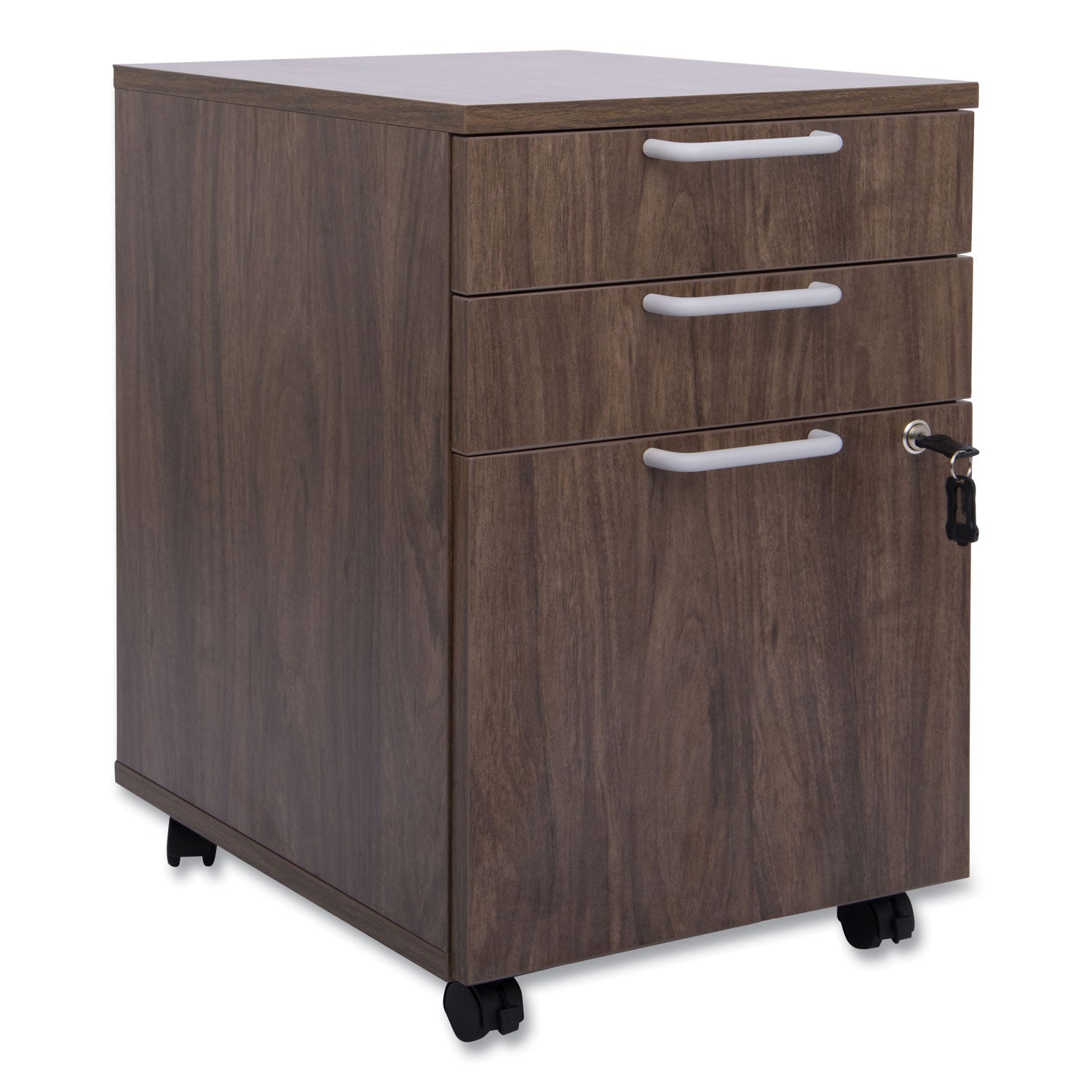 Union & Scale™ Essentials Mobile Pedestal File, Left Or Right, 3-Drawers: Box/box/file, Legal/letter, Espresso, 15.6" X 21.3" X 24.3"