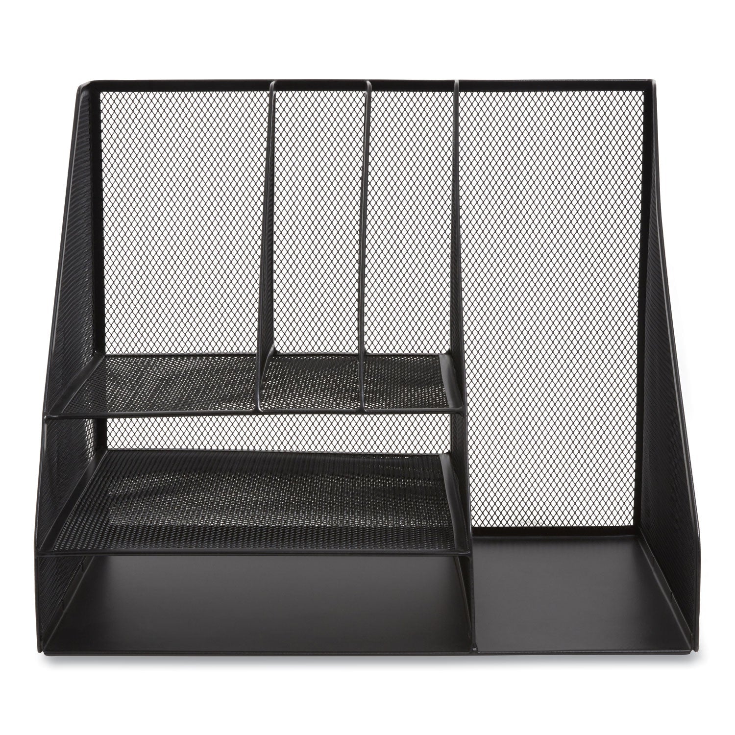 TRU RED™ Wire Mesh Combination Organizer, Vertical/horizontal, 8 Sections, Letter-Size, 12 X 12 X 13.97, Matte Black