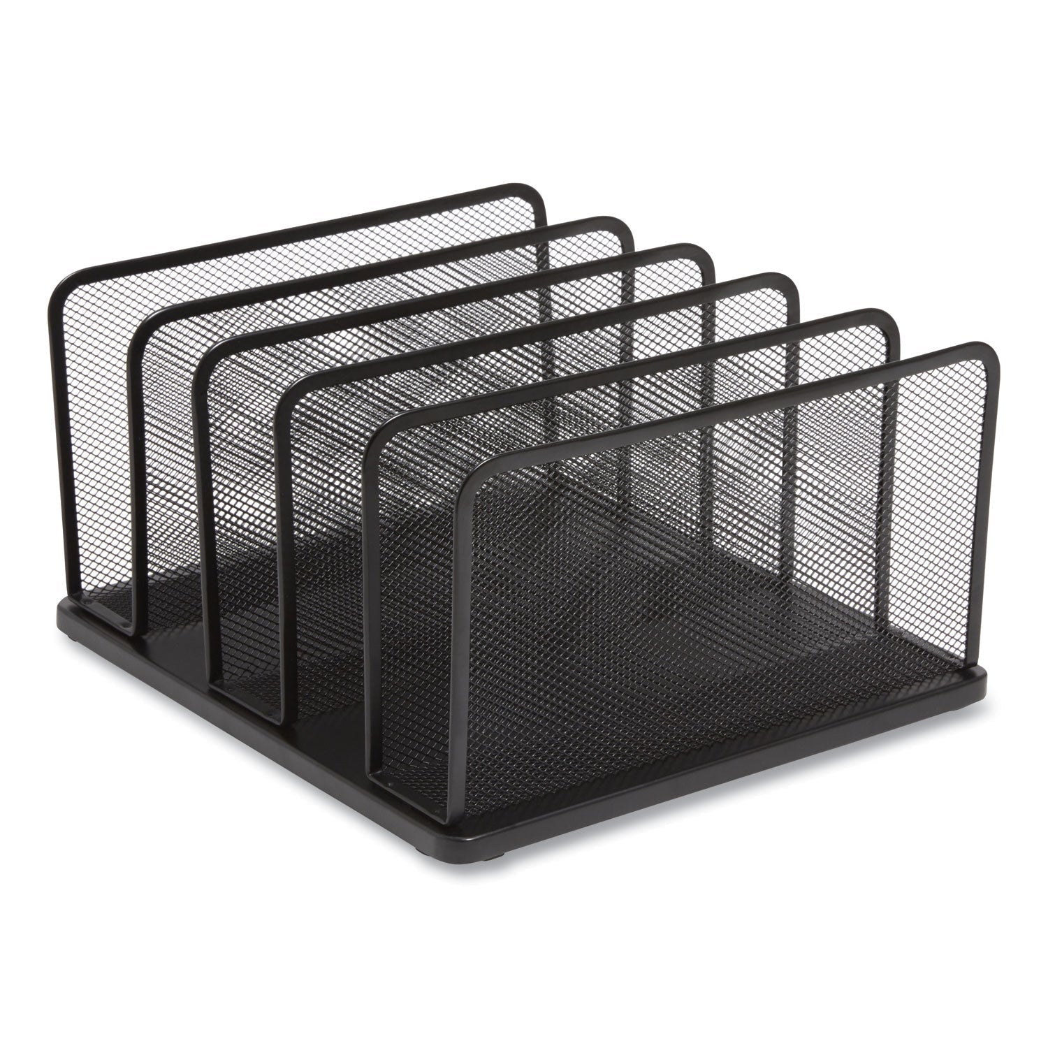 TRU RED™ Wire Mesh Vertical Document Sorter, 5 Sections, Letter-Size, 11.57 X 12.83 X 6.69, Matte Black