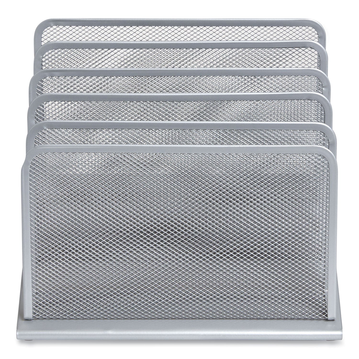 TRU RED™ Wire Mesh Incline Sorter, Open Design, 5 Sections, Letter-Size, 7.72 X 11.65 X 10.83, Silver