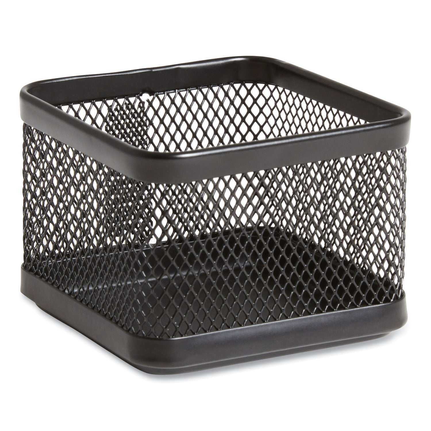 TRU RED™ Small Stackable Wire Mesh Accessory Holder, 3.46 X 3.46 X 2.75, Black