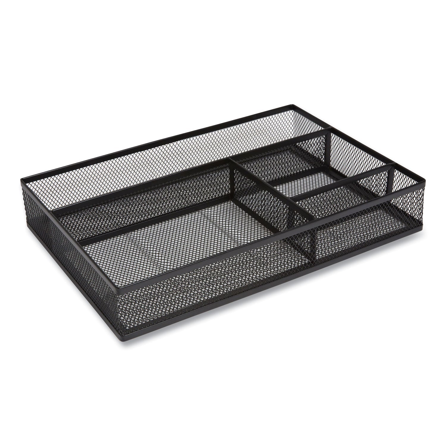 TRU RED™ Mesh Drawer Organizer, Four Compartment, 13.58 X 9.45 X 2.2, Black