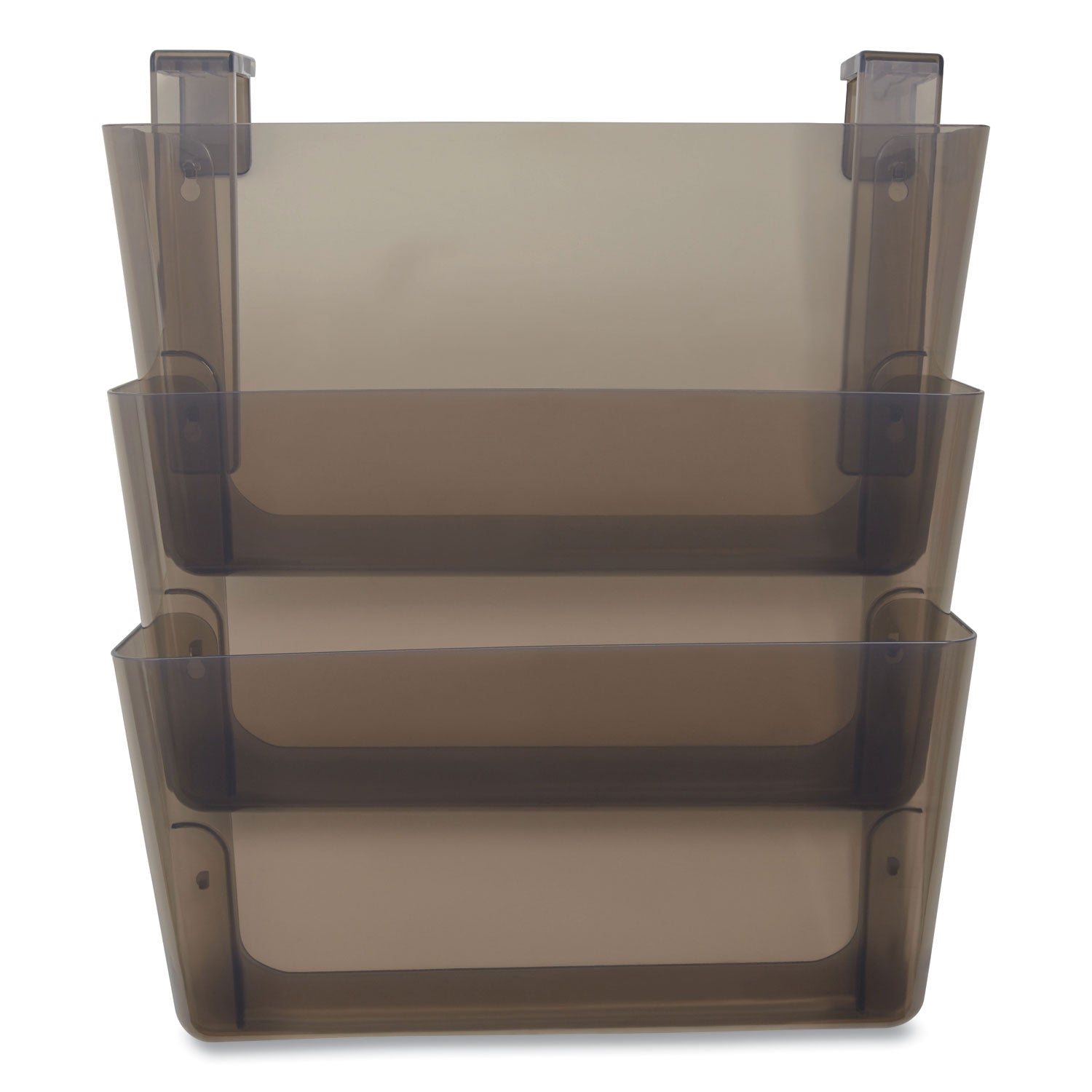 TRU RED™ Unbreakable Plastic Wall File, 3 Sections, Letter Size, 13" x 3.74" x 15.03", Smoke