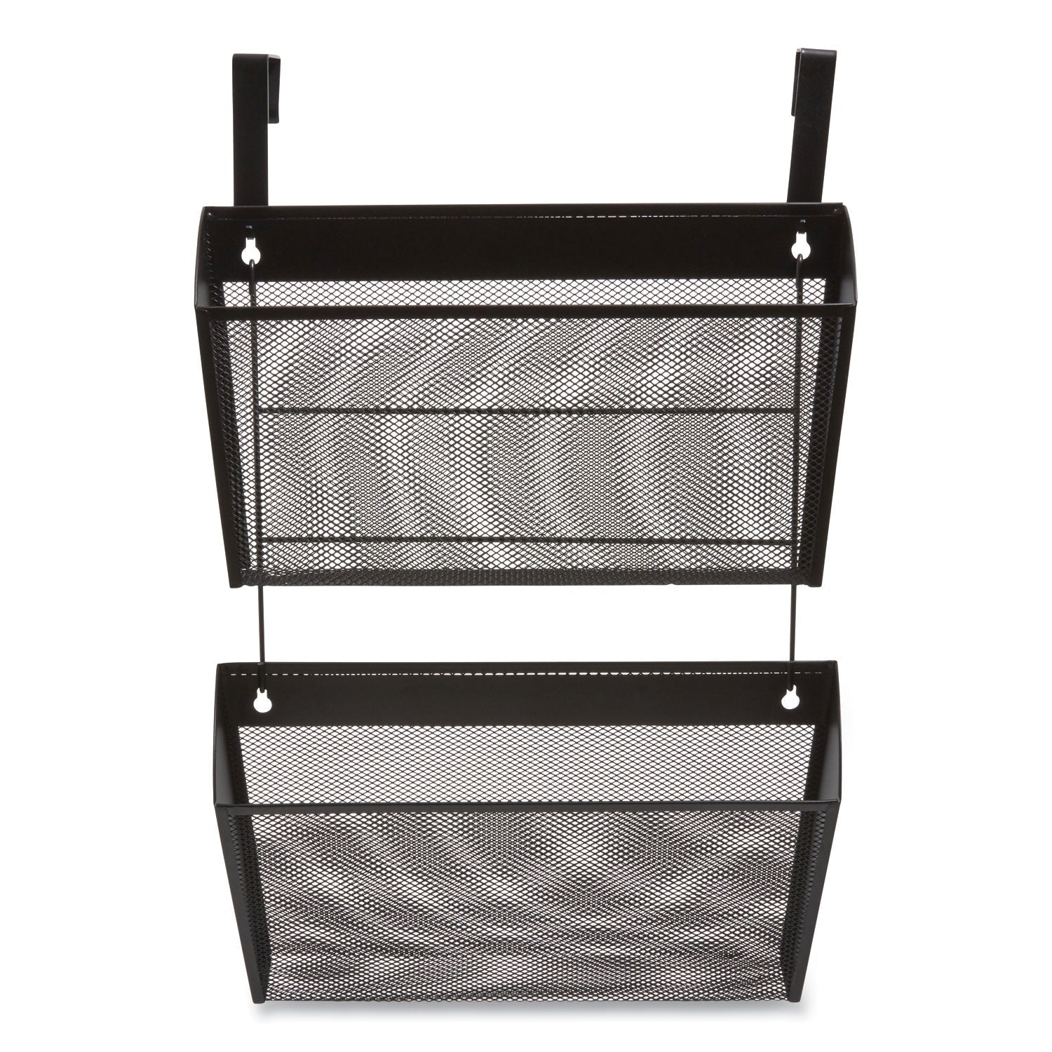 TRU RED™ Wire Mesh Wall File, 2 Sections, Letter Size, 14.37" x 3.34", Black