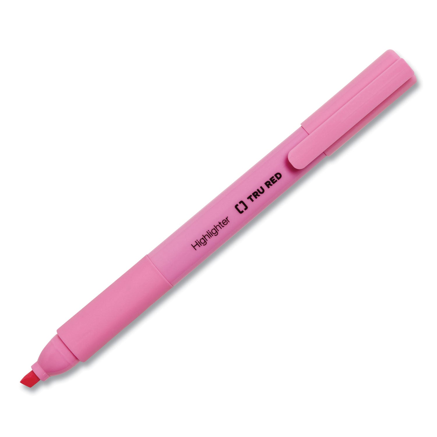 TRU RED™ PEN STYLE CHISEL TIP HIGHLIGHTER, ASSORTED INK COLORS, CHISEL TIP, ASSORTED BARREL COLORS, 5/PACK