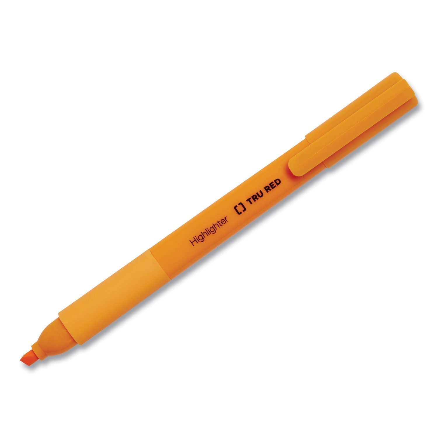 TRU RED™ PEN STYLE CHISEL TIP HIGHLIGHTER, ASSORTED INK COLORS, CHISEL TIP, ASSORTED BARREL COLORS, 5/PACK