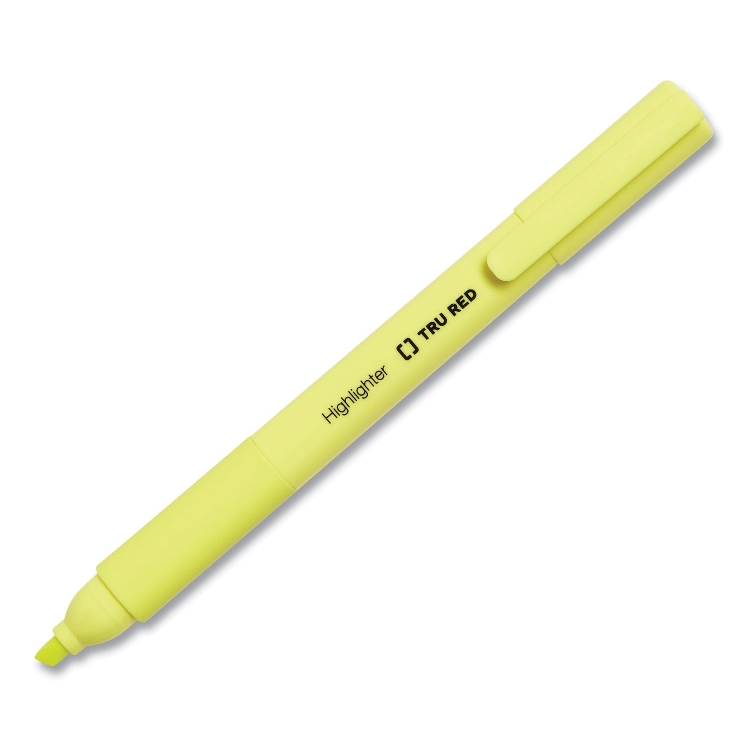TRU RED™ PEN STYLE CHISEL TIP HIGHLIGHTER, ASSORTED INK COLORS, CHISEL TIP, ASSORTED BARREL COLORS, 5/PACK