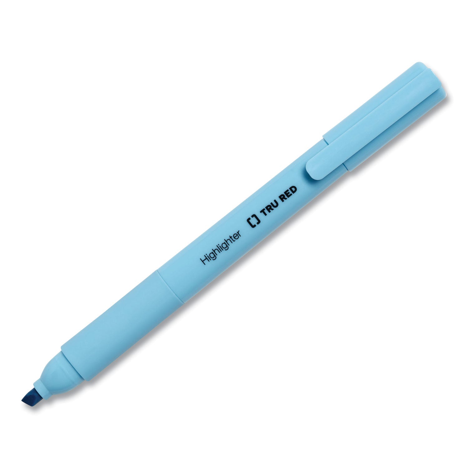 TRU RED™ PEN STYLE CHISEL TIP HIGHLIGHTER, ASSORTED INK COLORS, CHISEL TIP, ASSORTED BARREL COLORS, 5/PACK