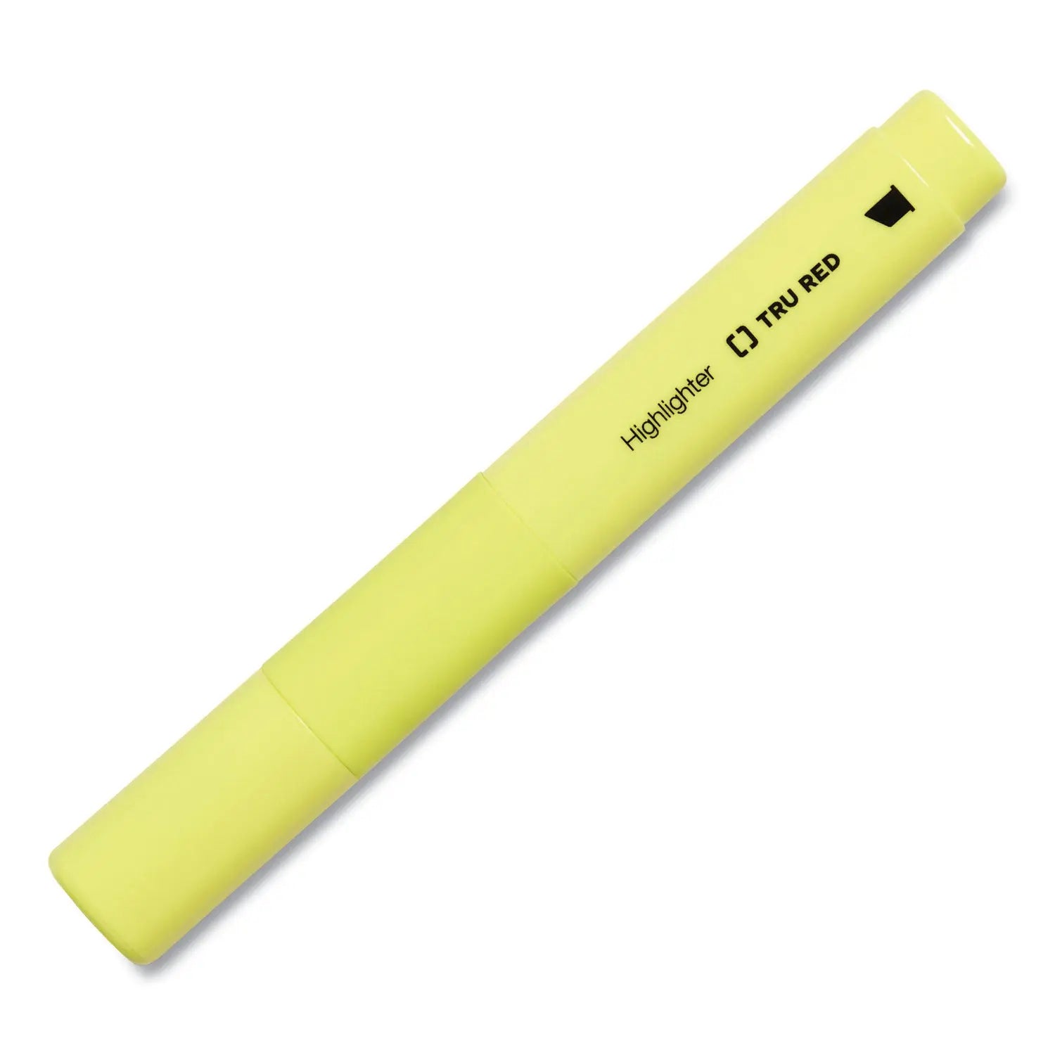 TRU RED™ Pen Style Chisel Tip Highlighter, Yellow Ink, Chisel Tip, Yellow Barrel, Dozen