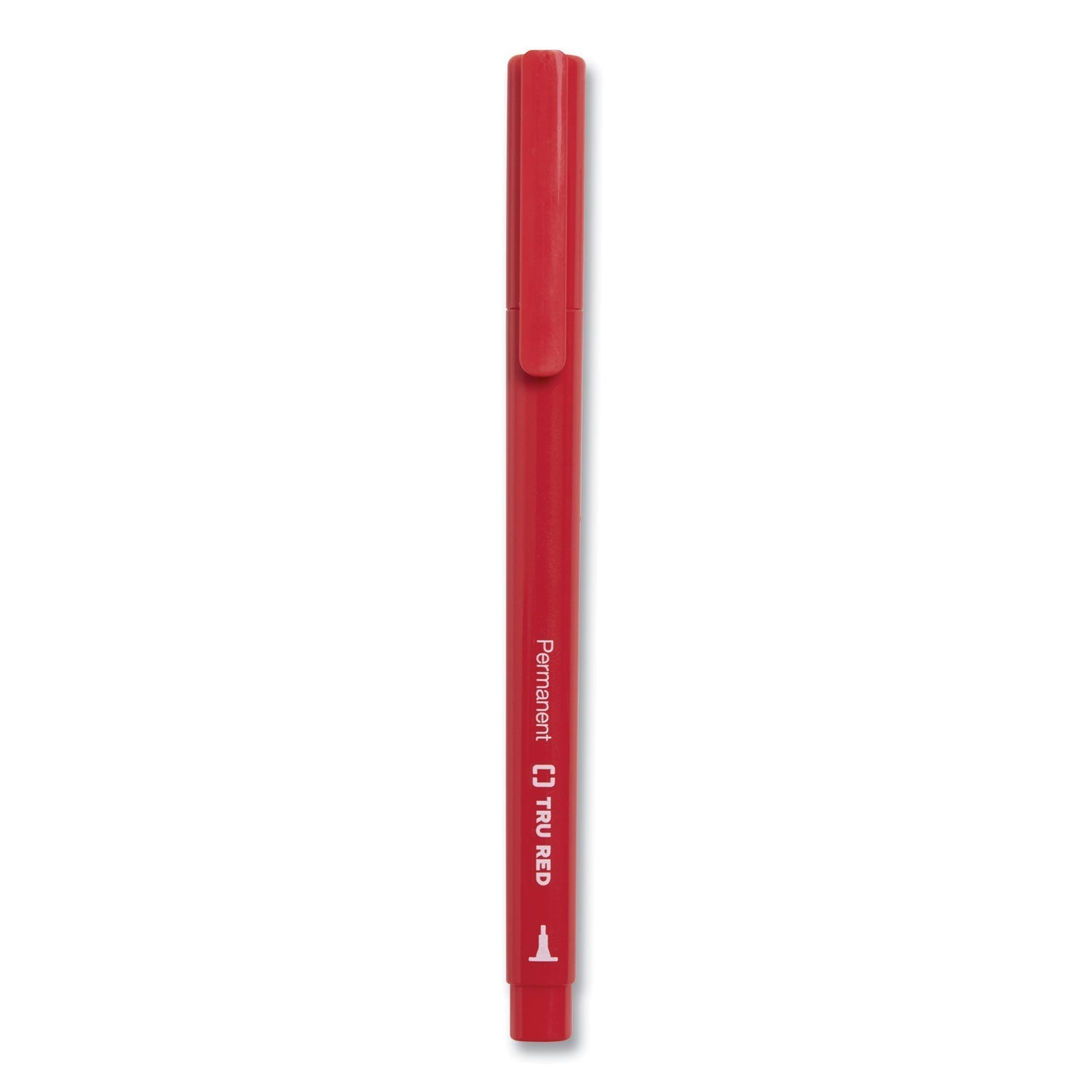 TRU RED™ PERMANENT MARKER, PEN-STYLE, EXTRA-FINE NEEDLE TIP, ASSORTED COLORS, 5/PACK
