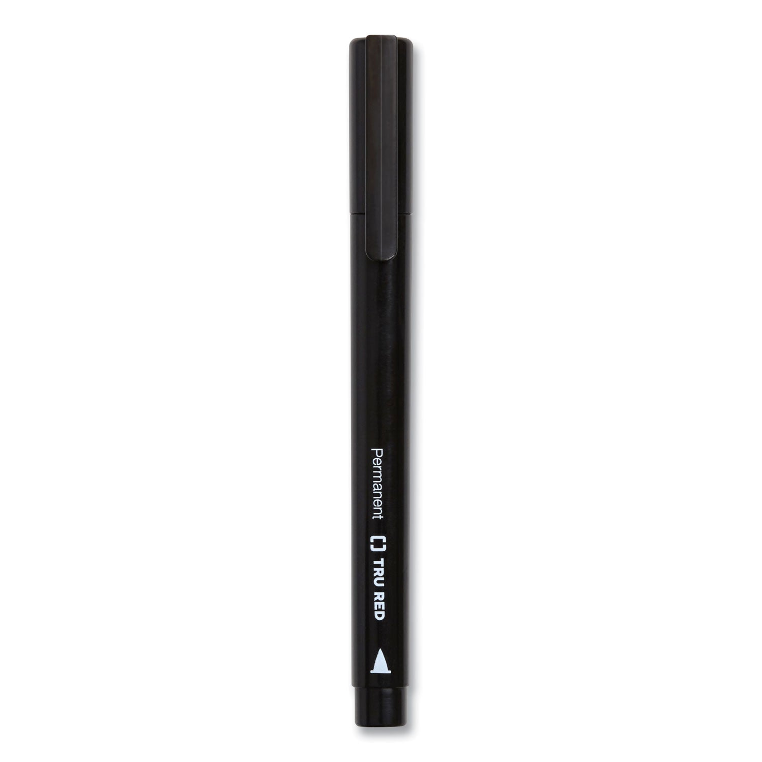 TRU RED™ Permanent Marker, Tank-Style, Medium Chisel Tip, Black, Dozen