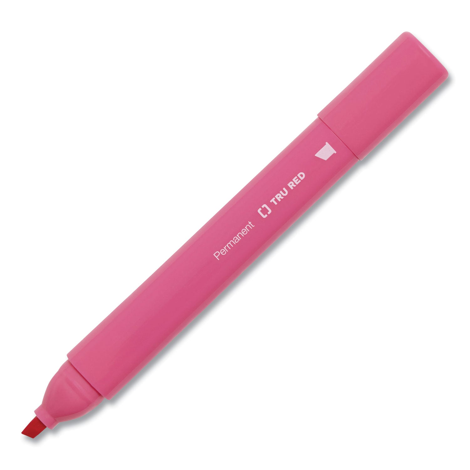 TRU RED™ PERMANENT MARKER, TANK-STYLE, MEDIUM CHISEL TIP, ASSORTED COLORS, 12/PACK