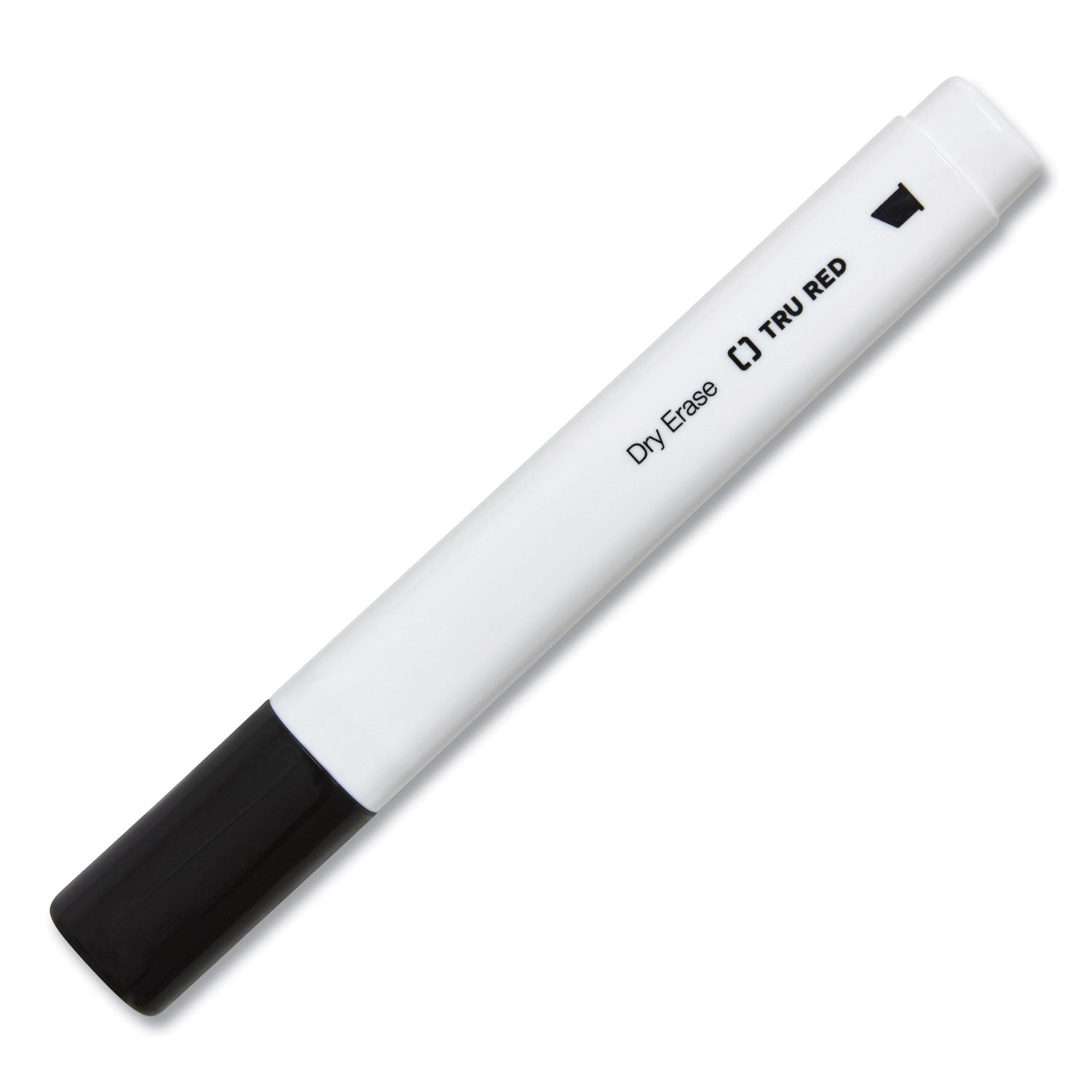 TRU RED™ Dry Erase Marker, Tank-Style, Medium Chisel Tip, Black, 4/Pack