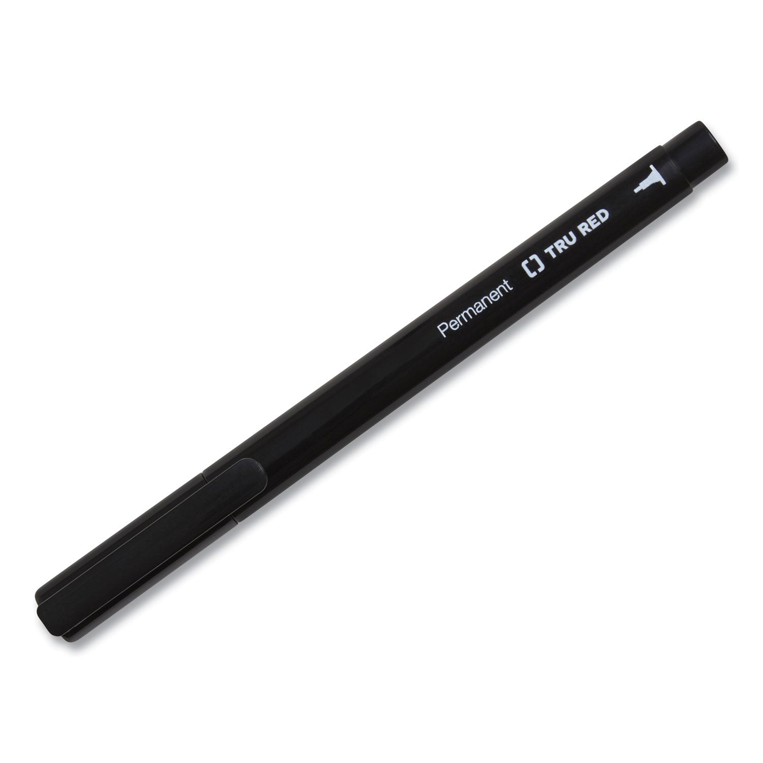 TRU RED™ Permanent Marker, Pen-Style, Extra-Fine Needle Tip, Black, Dozen
