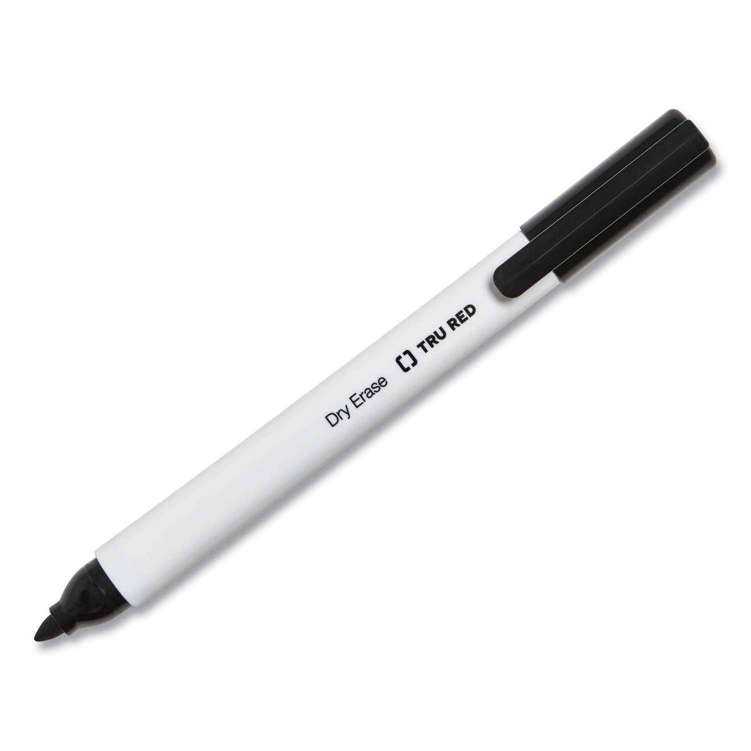 TRU RED™ DRY ERASE MARKER, PEN-STYLE, FINE BULLET TIP, BLACK, 4/PACK