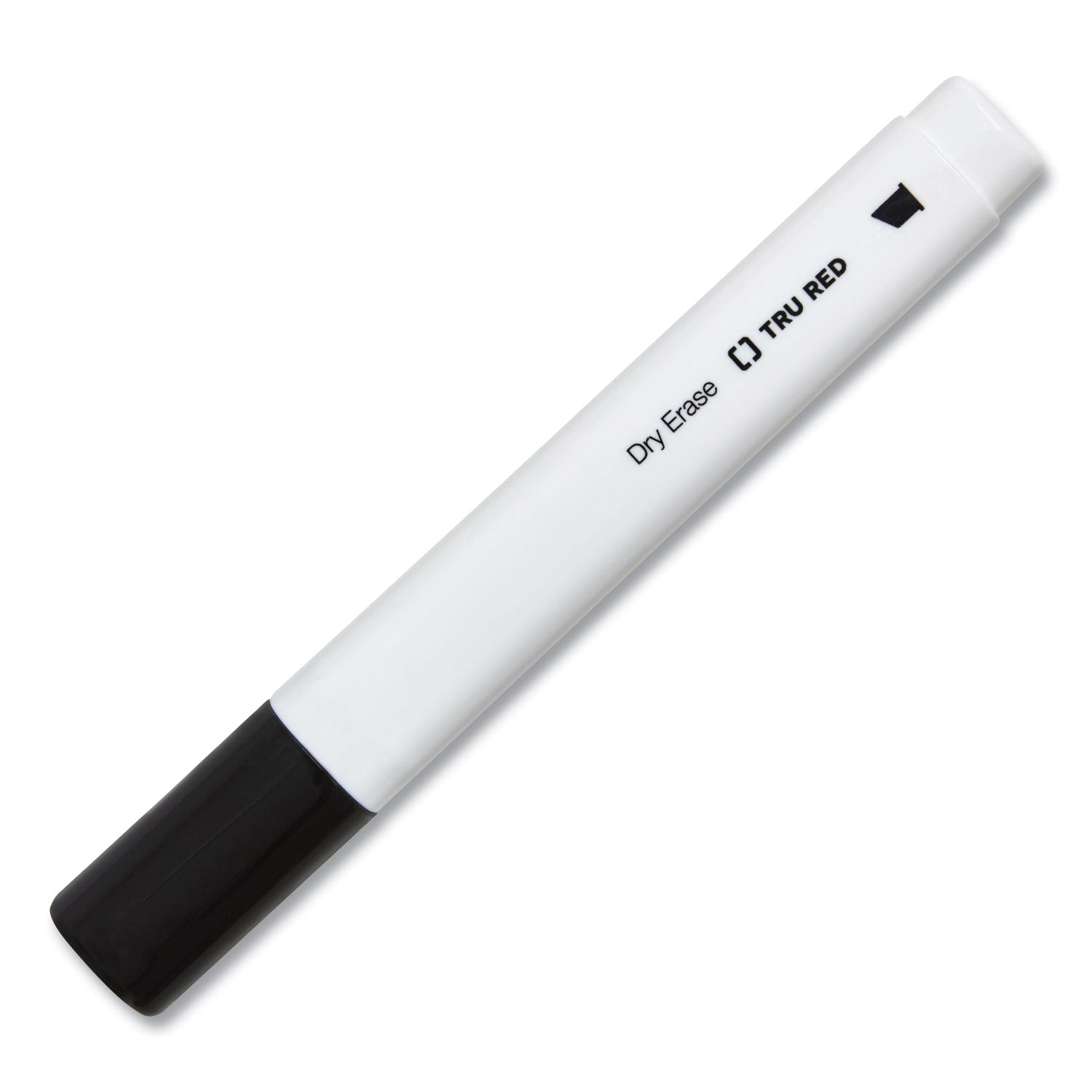 TRU RED™ Dry Erase Marker, Tank-Style, Medium Chisel Tip, Black, Dozen